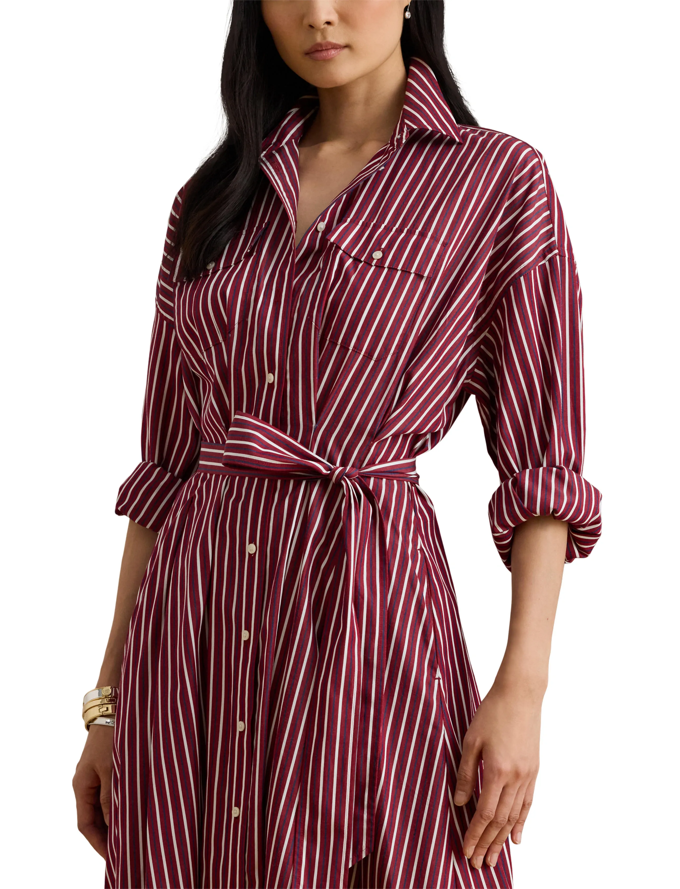 Lauren Ralph Lauren Striped Belted Broadcloth Shirtdress skjortklänningar dam – bild 5