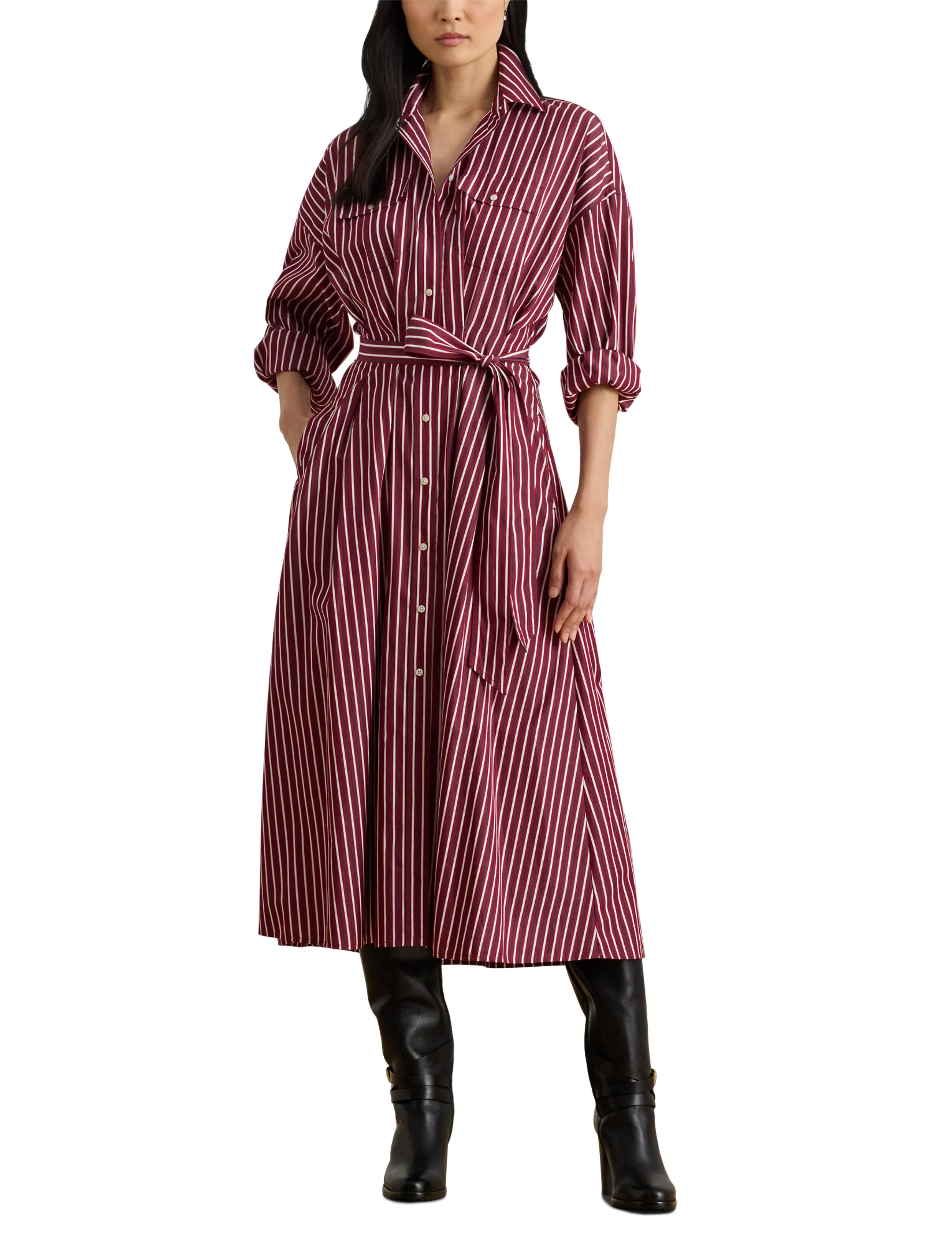 Lauren Ralph Lauren Striped Belted Broadcloth Shirtdress skjortklänningar dam – bild 6