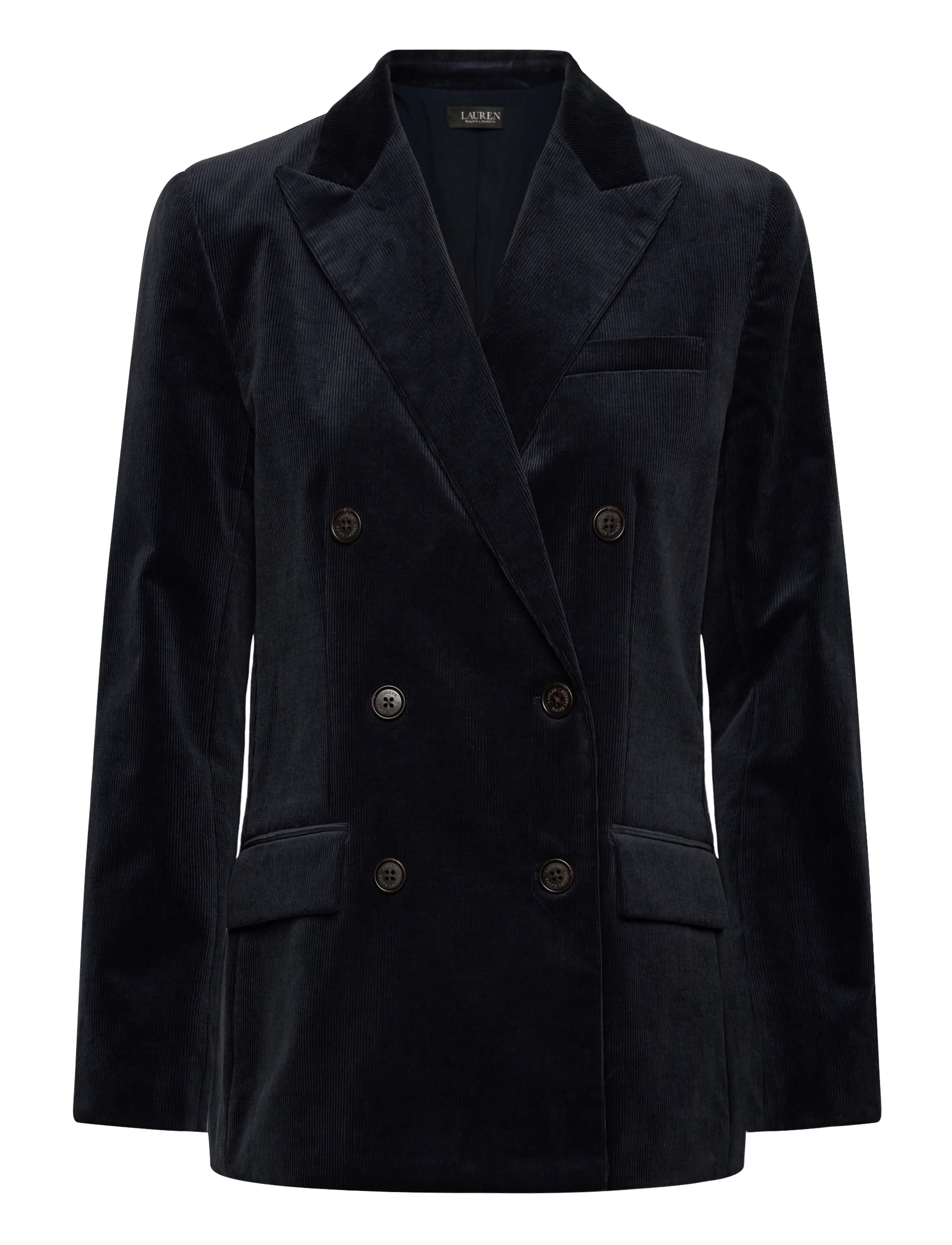 Lauren Ralph Lauren Double-Breasted Corduroy Blazer - Tøj - LAUREN NAVY / navy