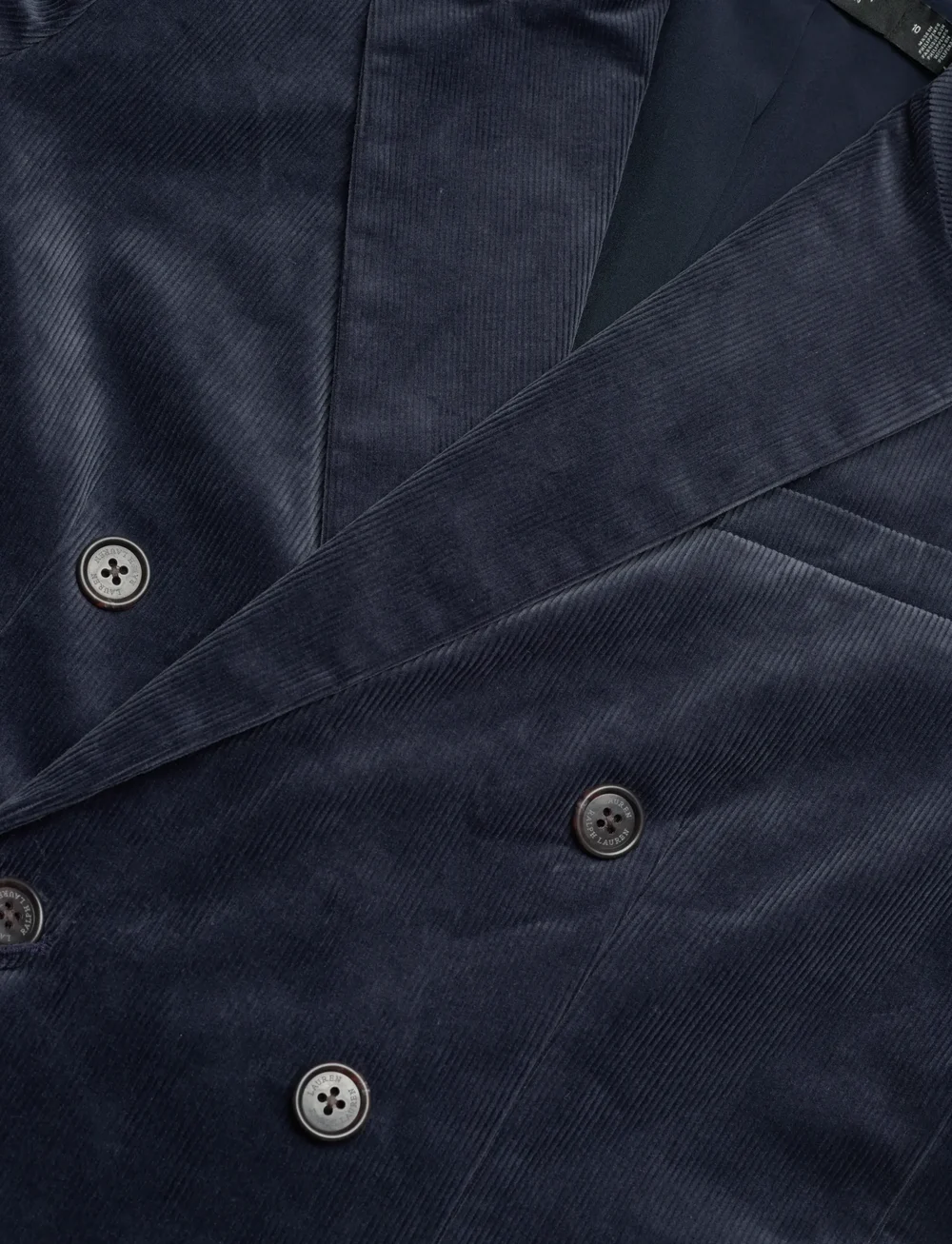 Lauren Ralph Lauren - Double-Breasted Corduroy Blazer - dubbelknäppta kavajer - lauren navy - 2