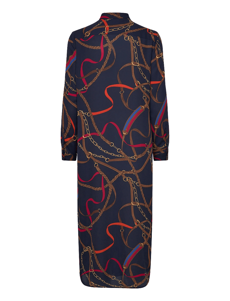 Lauren Ralph Lauren - Print Georgette Tie-Neck Shirtdress - shirt dresses - navy multi - 2