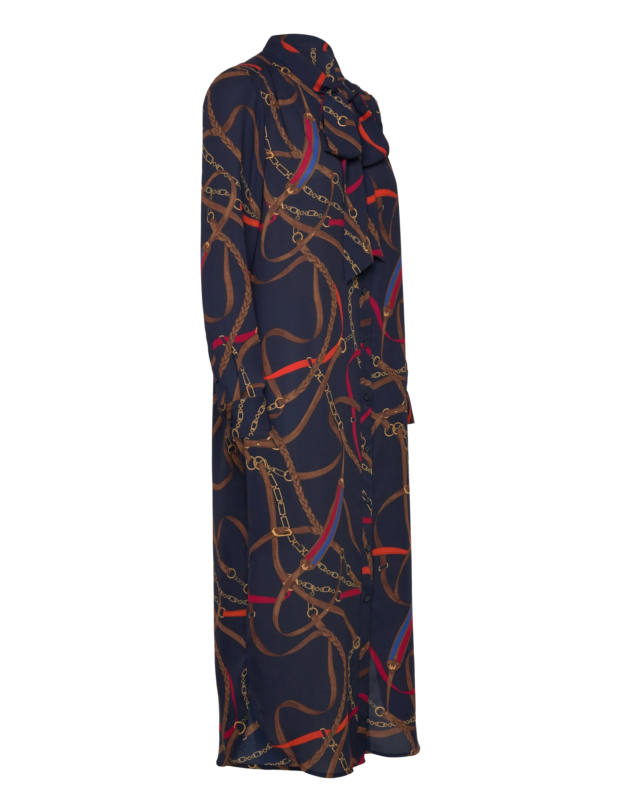 Lauren Ralph Lauren - DRAPEY POLY GGT 122-DRESS - skjortklänningar - navy multi - 3