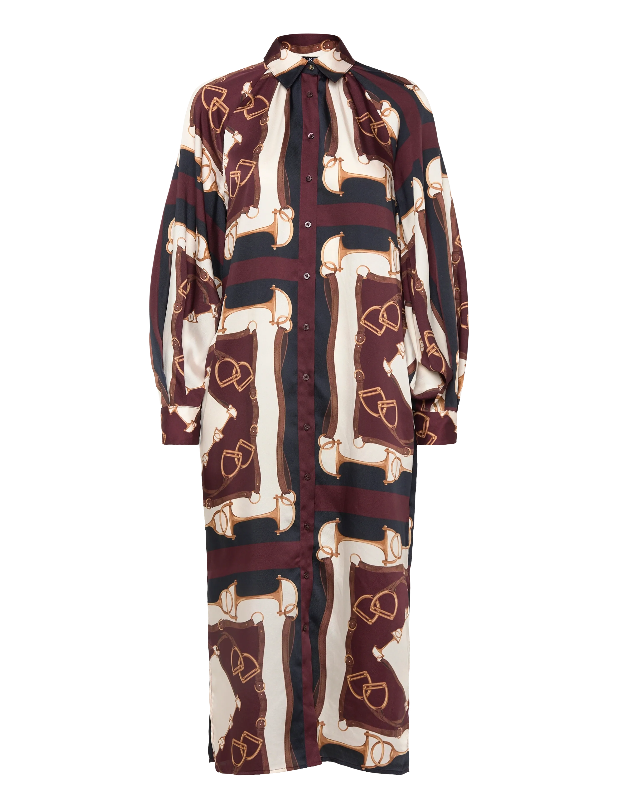 Lauren Ralph Lauren Equestrian-Print Twill Midi Shirtdress - Tøj - NAVY/CREAM MULTI / multi