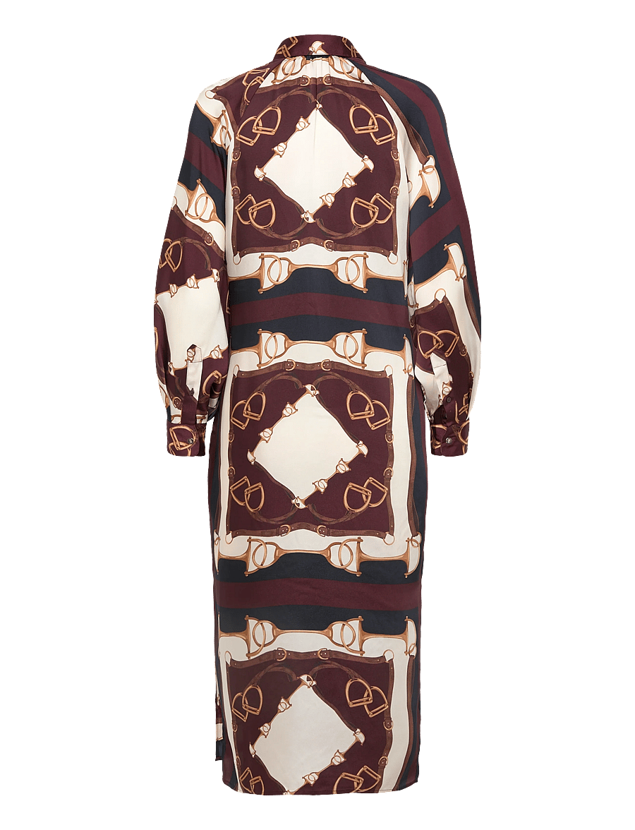 Lauren Ralph Lauren - Equestrian-Print Twill Midi Shirtdress - skjortekjoler - navy/cream multi - 2