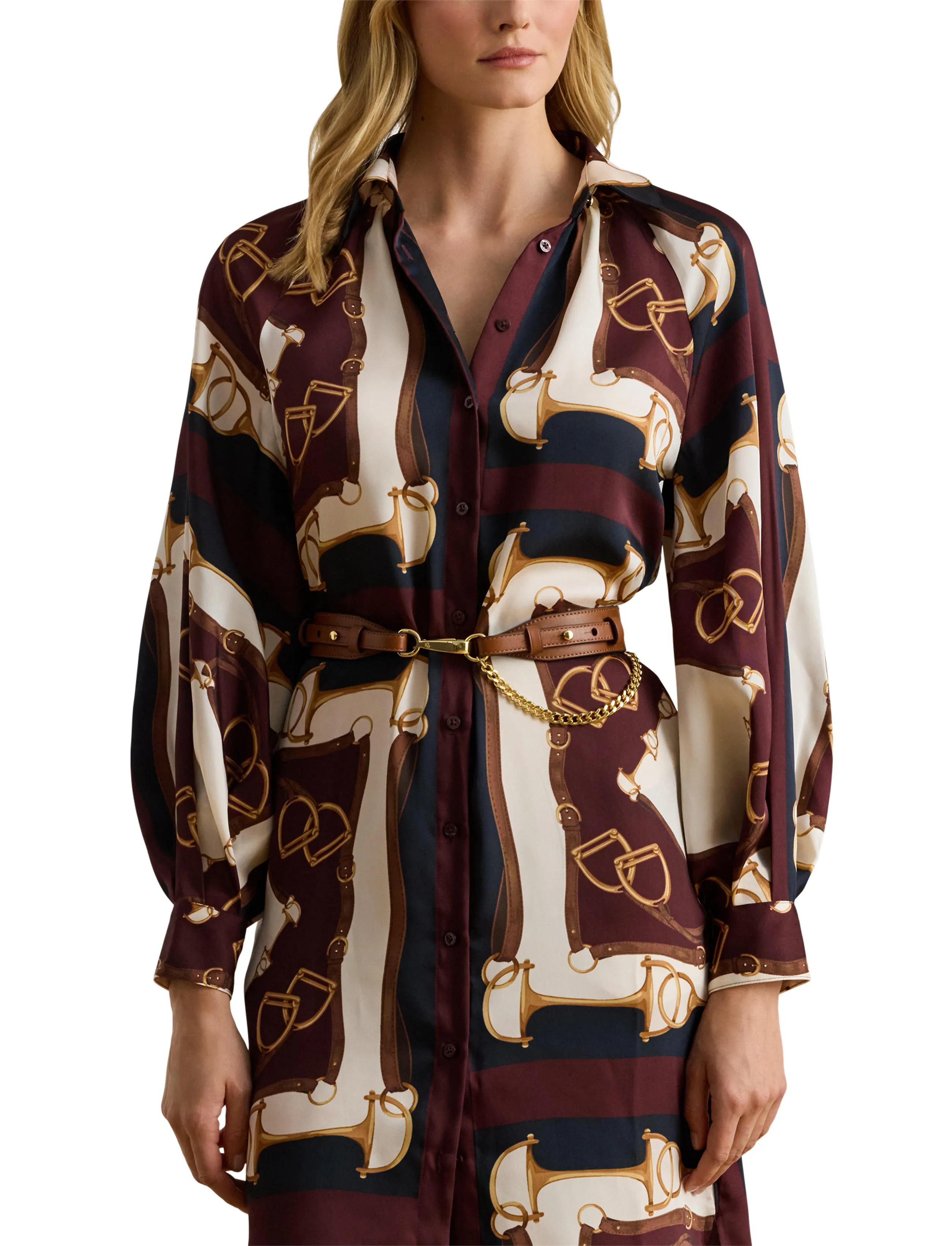 Lauren Ralph Lauren Equestrian-Print Twill Midi Shirtdress midiklänningar dam – bild 5