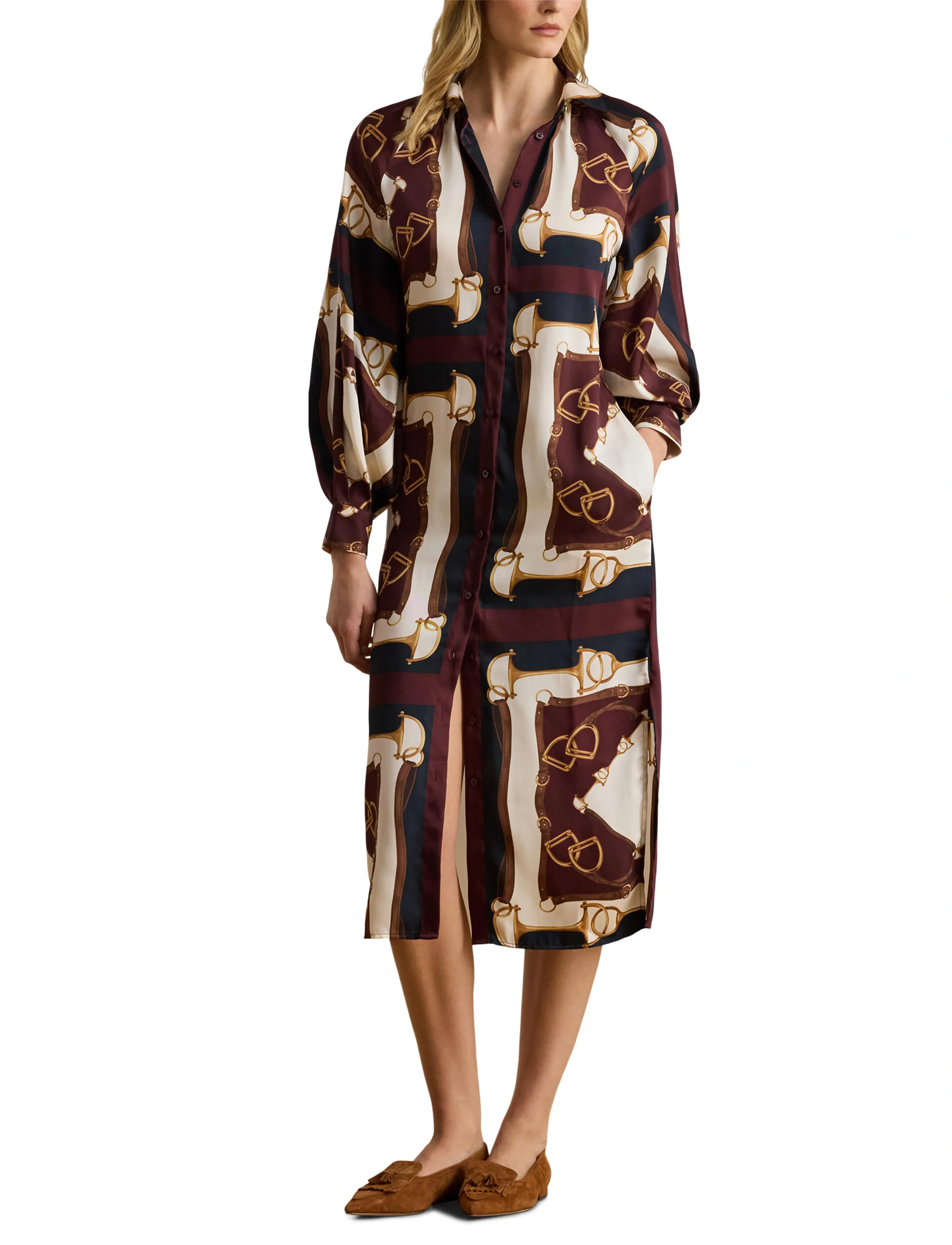 Lauren Ralph Lauren Equestrian-Print Twill Midi Shirtdress midiklänningar dam – bild 6
