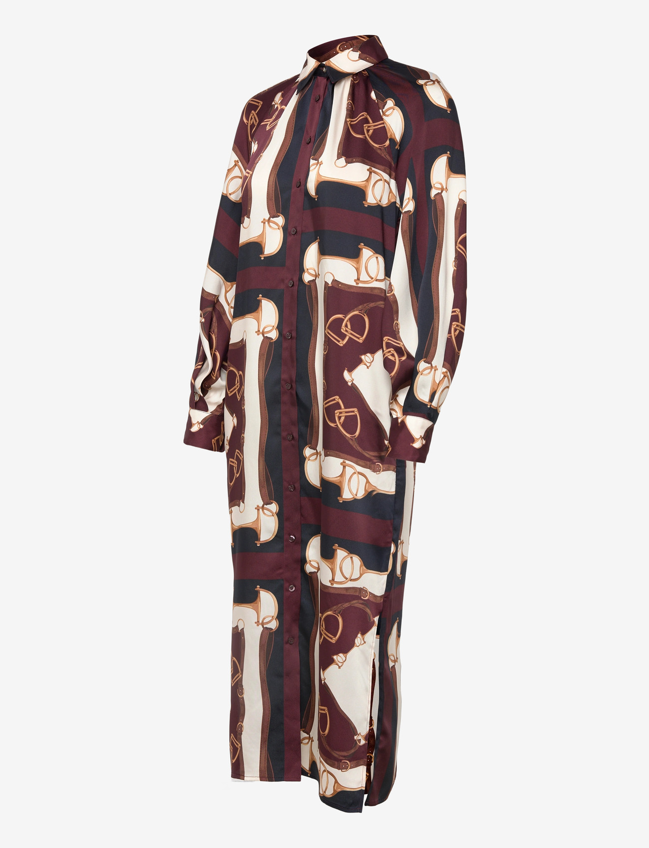 Lauren Ralph Lauren - Equestrian-Print Twill Midi Shirtdress - shirt dresses - navy/cream multi - 3