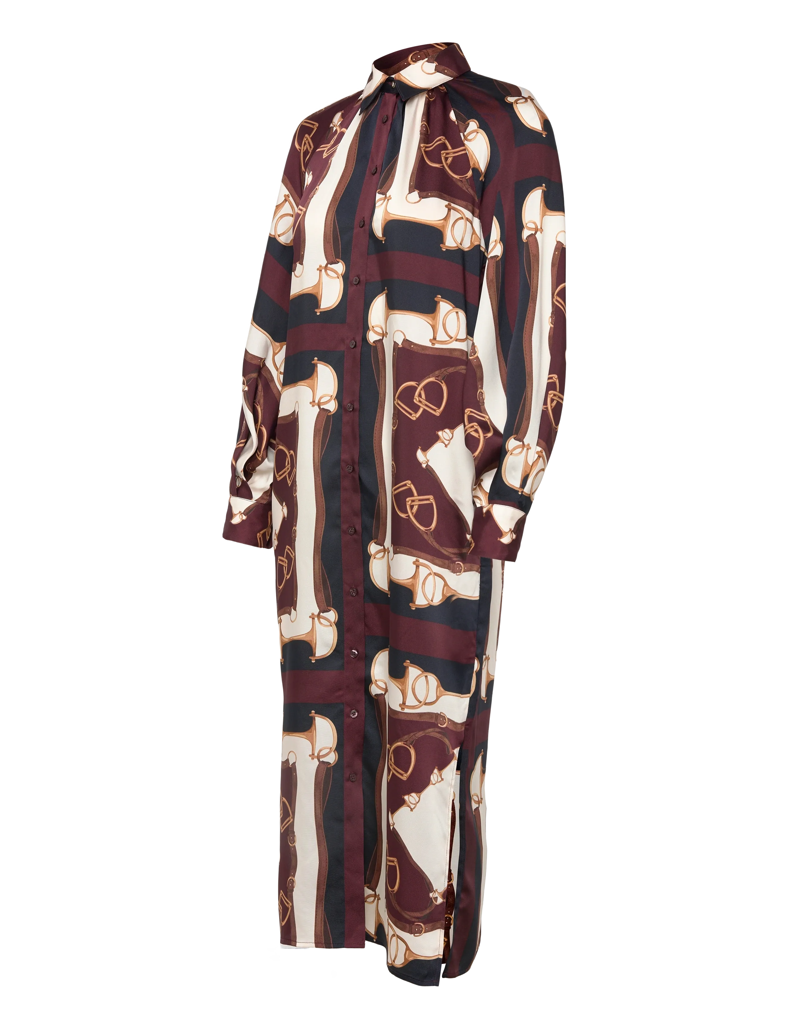 Lauren Ralph Lauren - Equestrian-Print Twill Midi Shirtdress - paitamekot - navy/cream multi - 3
