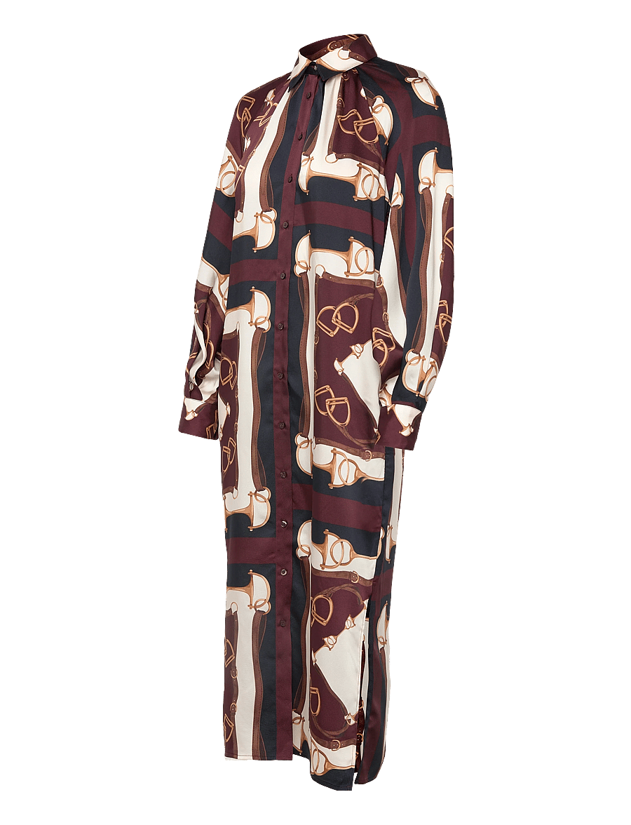 Lauren Ralph Lauren - Equestrian-Print Twill Midi Shirtdress - skjortekjoler - navy/cream multi - 3