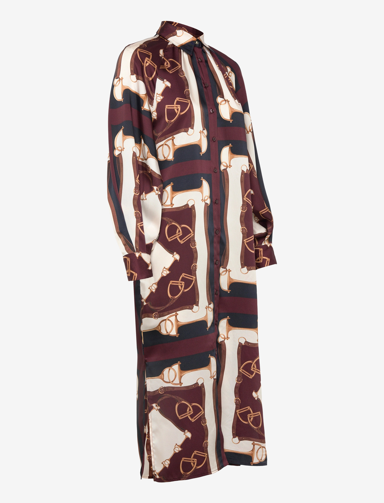 Lauren Ralph Lauren - Equestrian-Print Twill Midi Shirtdress - shirt dresses - navy/cream multi - 4