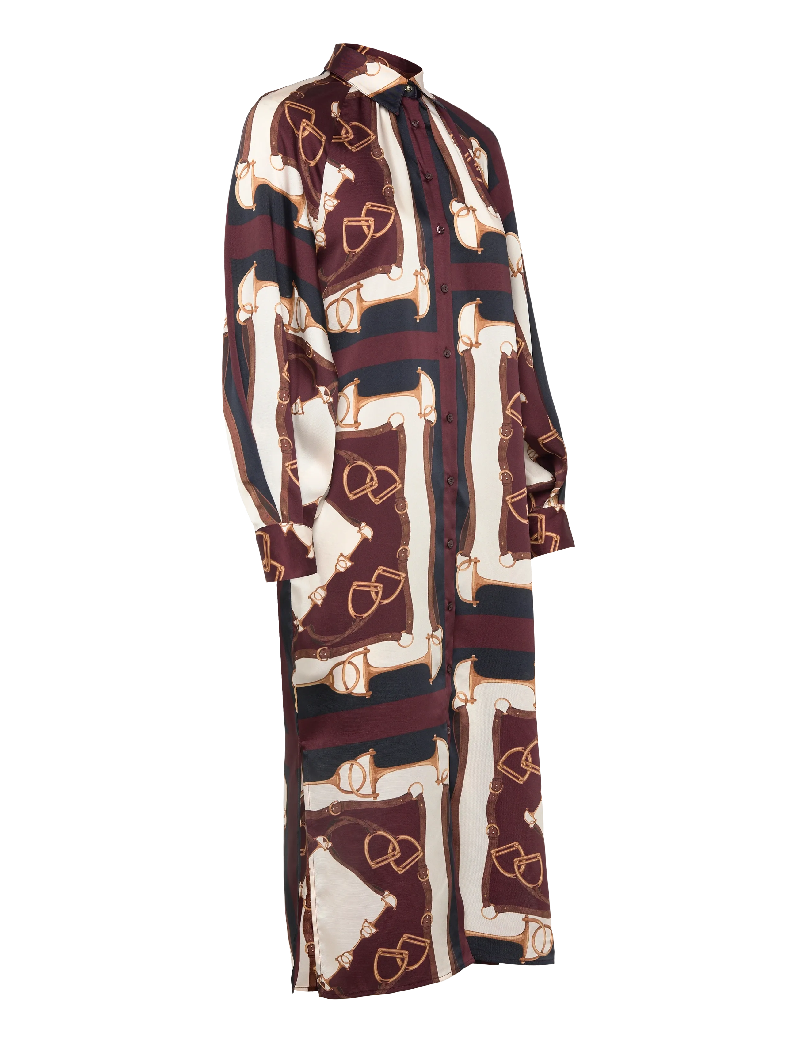 Lauren Ralph Lauren - Equestrian-Print Twill Midi Shirtdress - paitamekot - navy/cream multi - 4