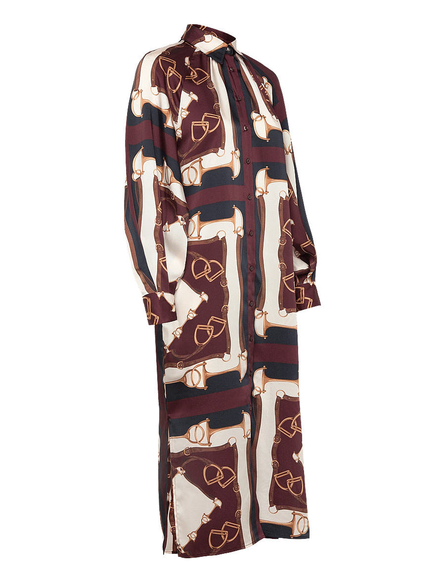 Lauren Ralph Lauren - Equestrian-Print Twill Midi Shirtdress - skjortekjoler - navy/cream multi - 4