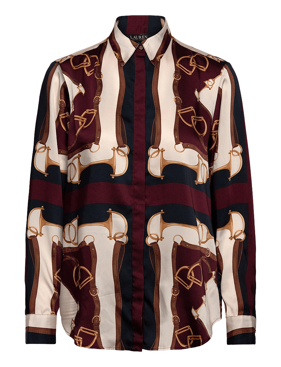 Lauren Ralph Lauren - Classic Fit Equestrian-Print Twill Shirt - koszule z długimi rękawami - navy/cream multi - 1