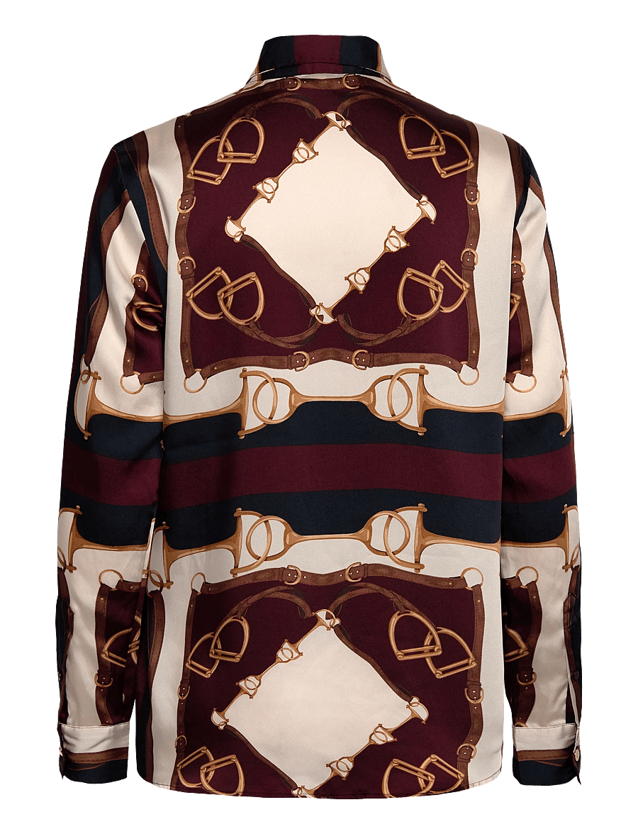 Lauren Ralph Lauren - Classic Fit Equestrian-Print Twill Shirt - koszule z długimi rękawami - navy/cream multi - 2