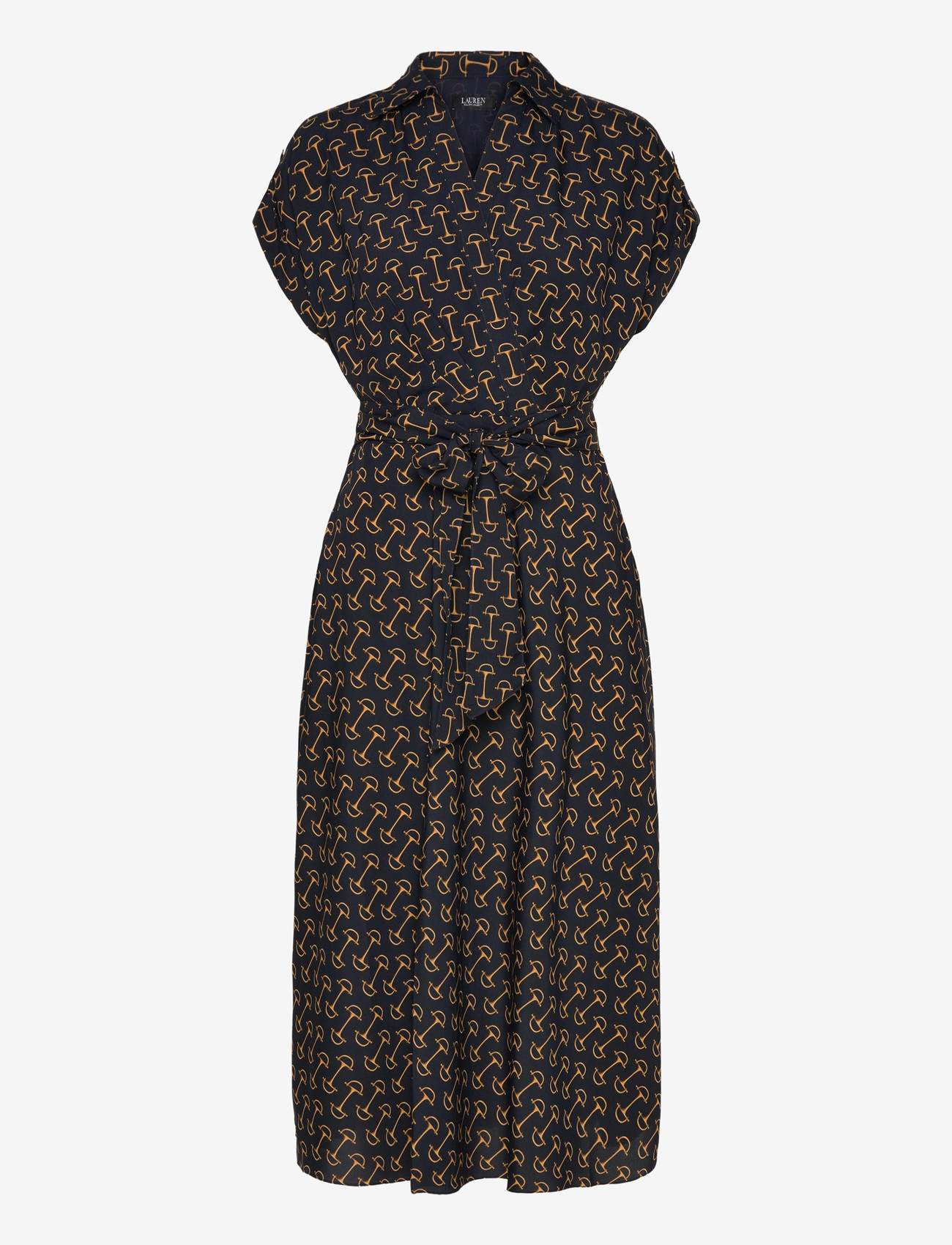 Lauren Ralph Lauren - Geo-Print Belted Crepe Dress - suvekleidid - navy multi - 0