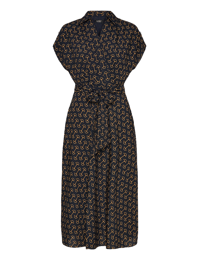 Lauren Ralph Lauren - Geo-Print Belted Crepe Dress - suvekleidid - navy multi - 0