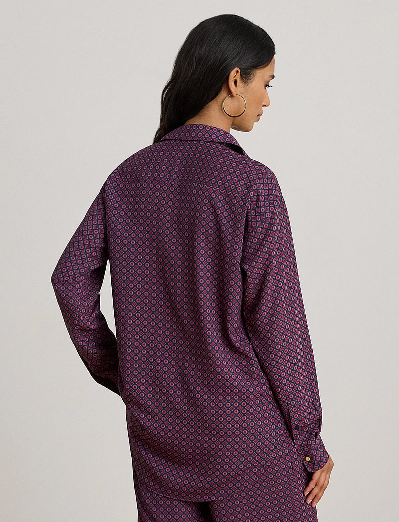 Lauren Ralph Lauren - Relaxed Fit Foulard-Print Crepe Shirt - long-sleeved shirts - navy multi - 5