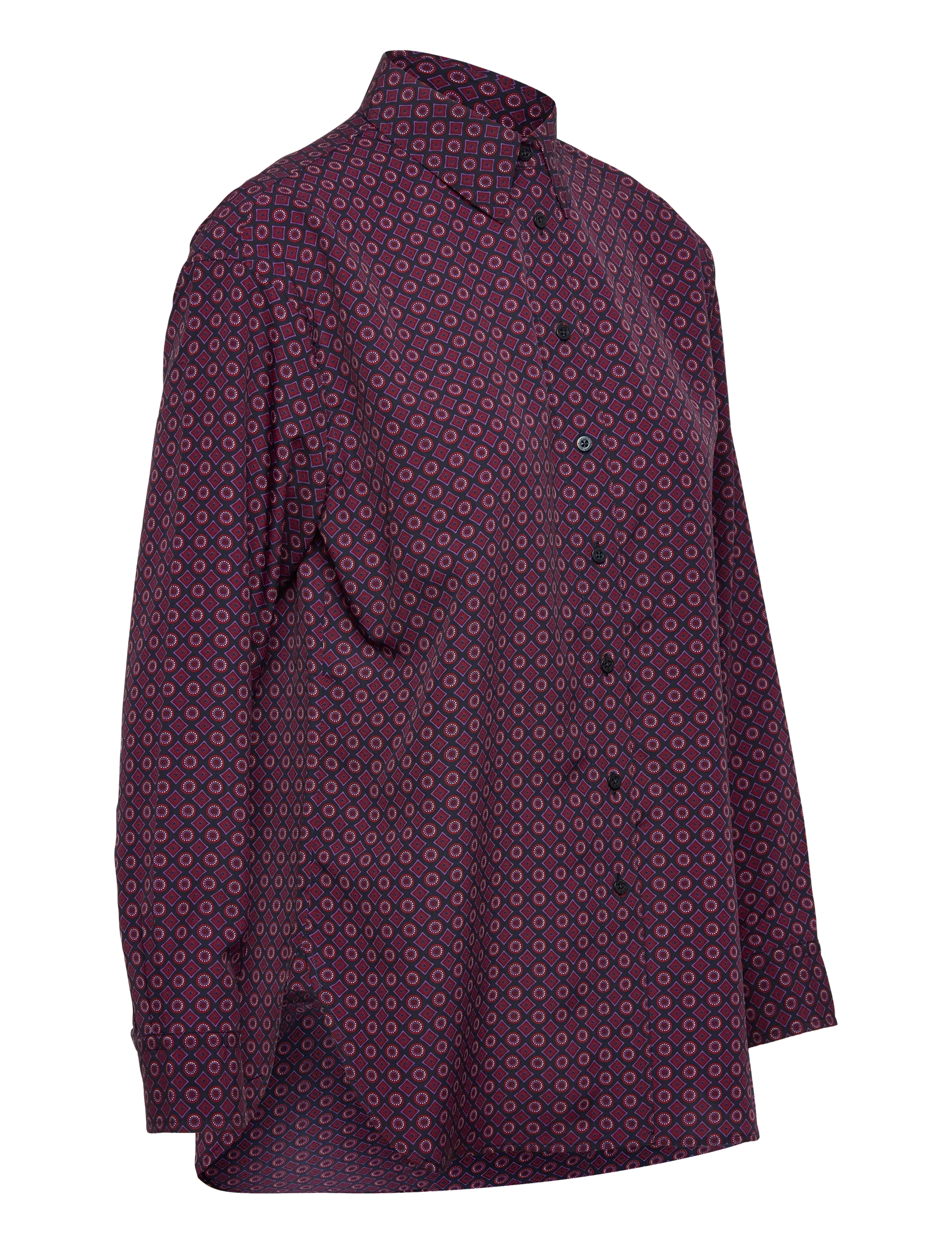 Lauren Ralph Lauren - Relaxed Fit Foulard-Print Crepe Shirt - långärmade skjortor - navy multi - 3