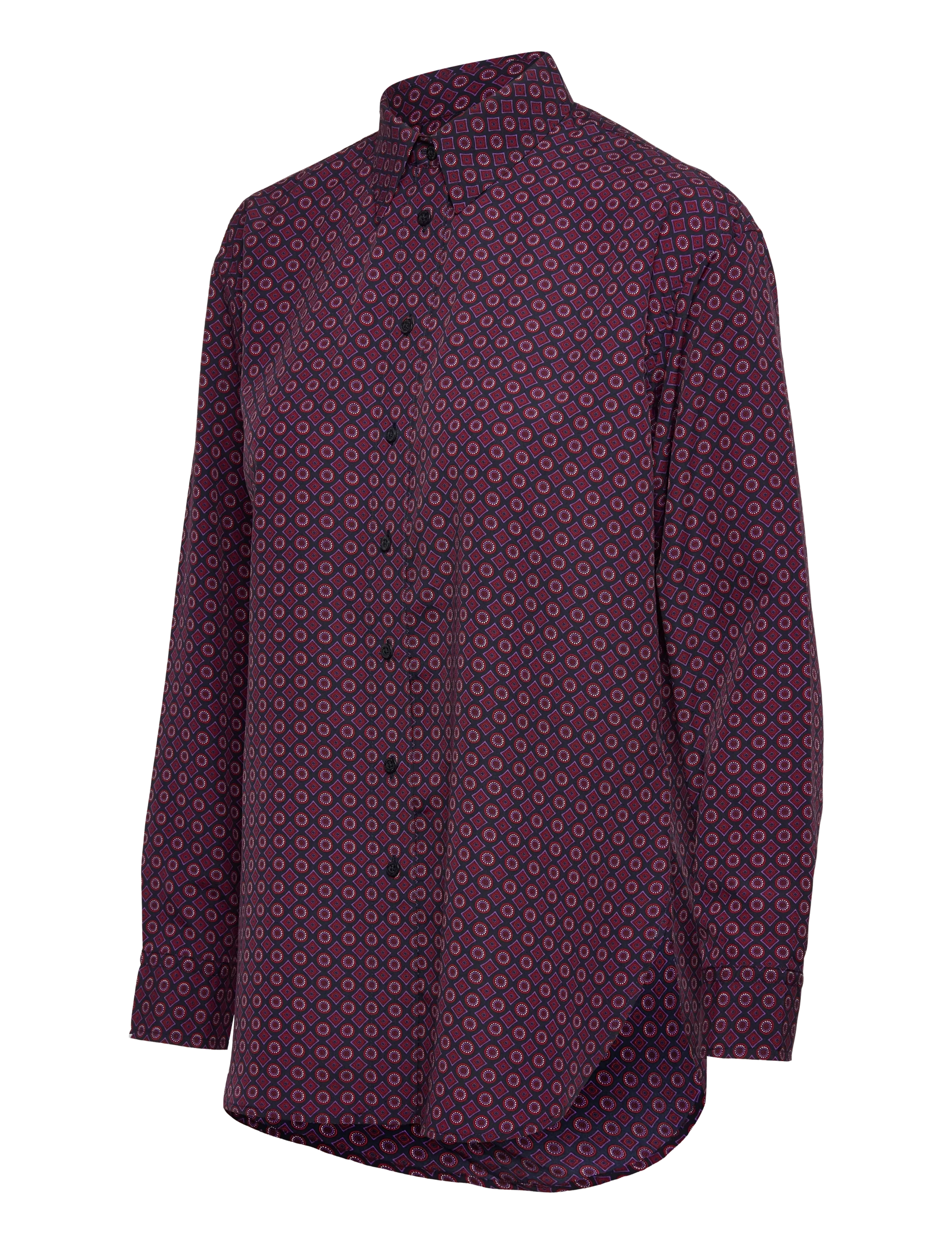 Lauren Ralph Lauren - Relaxed Fit Foulard-Print Crepe Shirt - långärmade skjortor - navy multi - 4