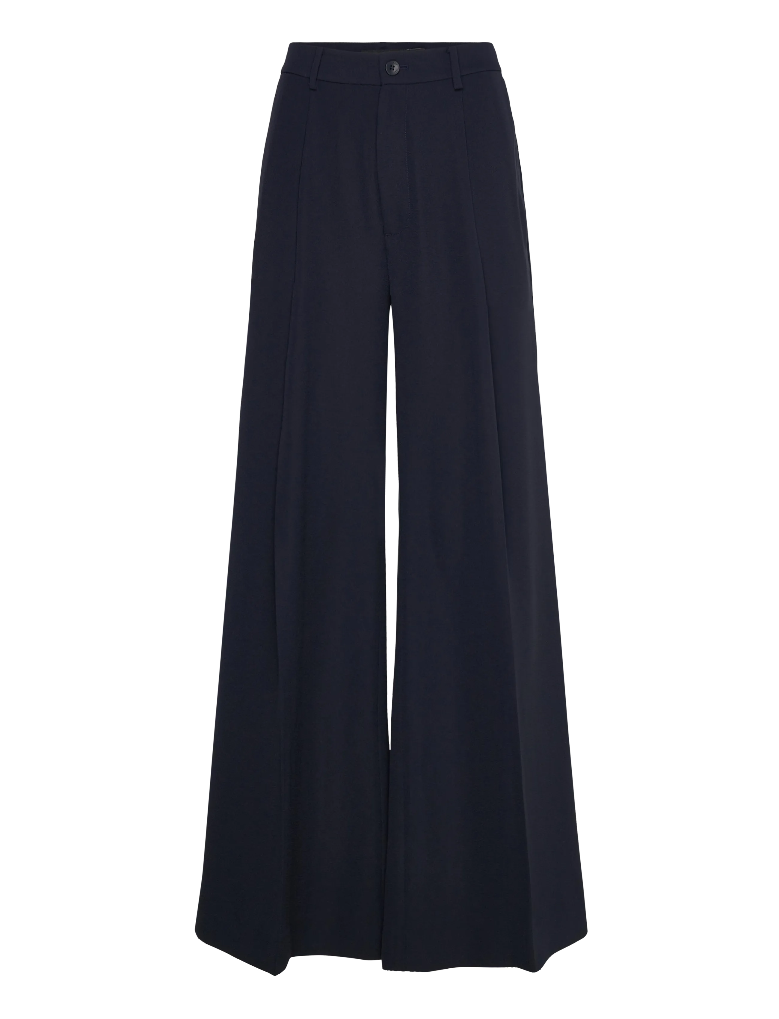 Double-Faced Georgette Wide-Leg Pant - LAUREN NAVY