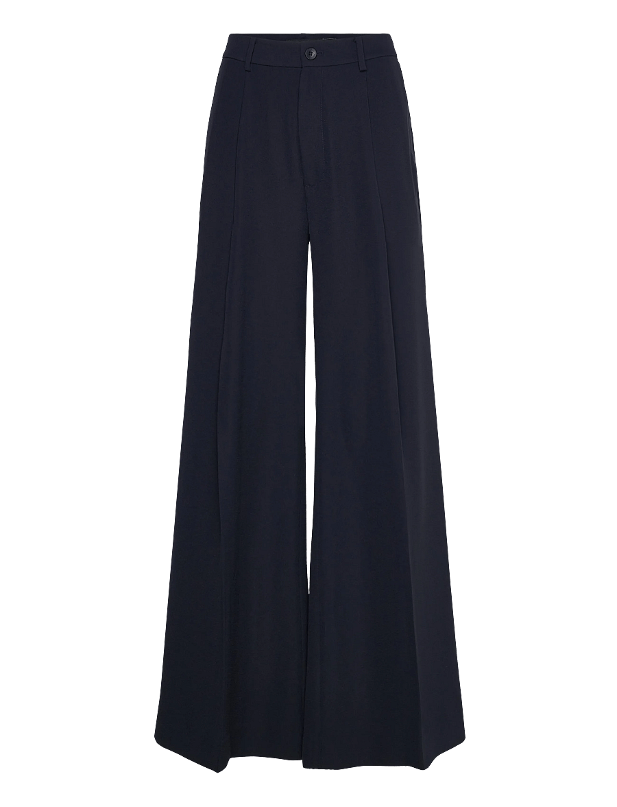 Lauren Ralph Lauren - Double-Faced Georgette Wide-Leg Pant - anzugshosen - lauren navy - 1