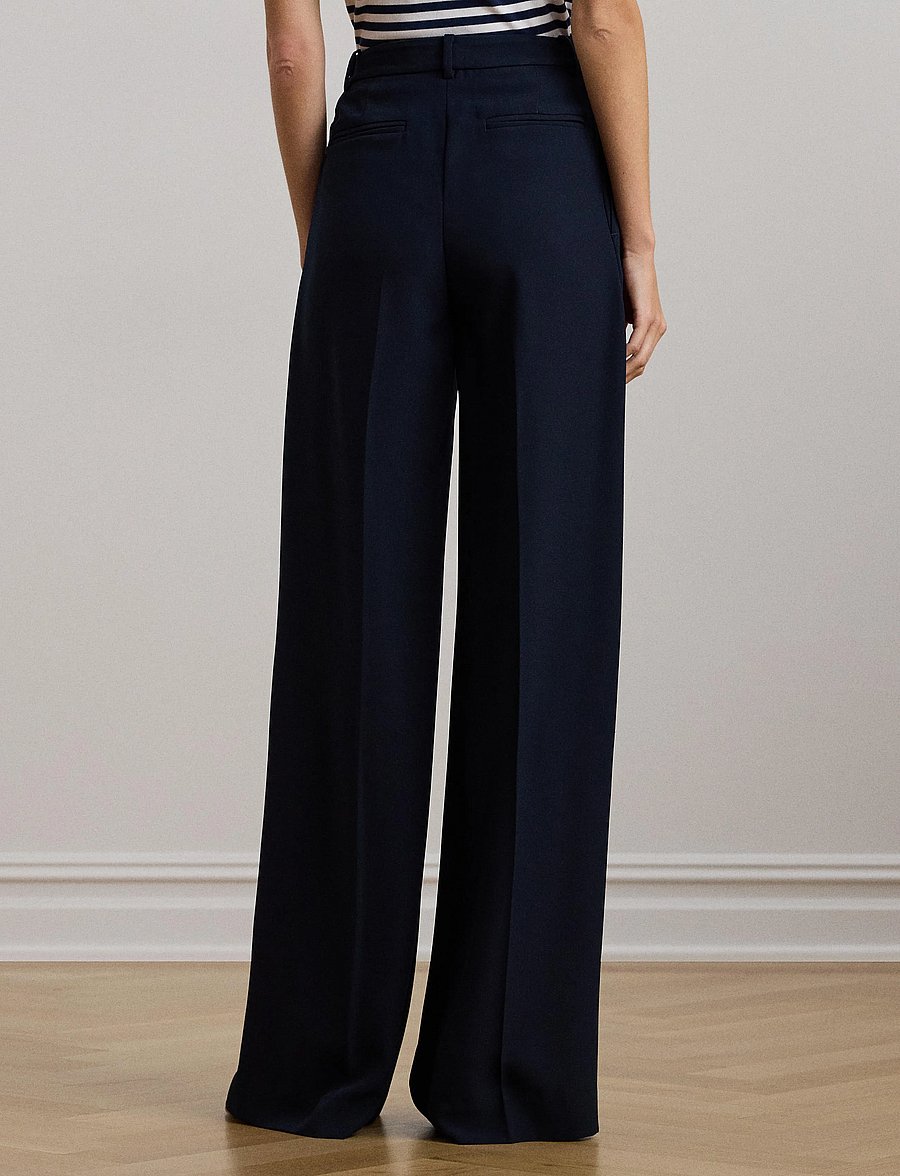 Lauren Ralph Lauren - Double-Faced Georgette Wide-Leg Pant - anzugshosen - lauren navy - 4