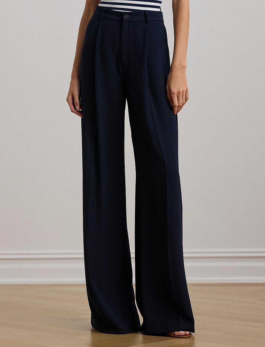 Lauren Ralph Lauren - Double-Faced Georgette Wide-Leg Pant - anzugshosen - lauren navy - 3