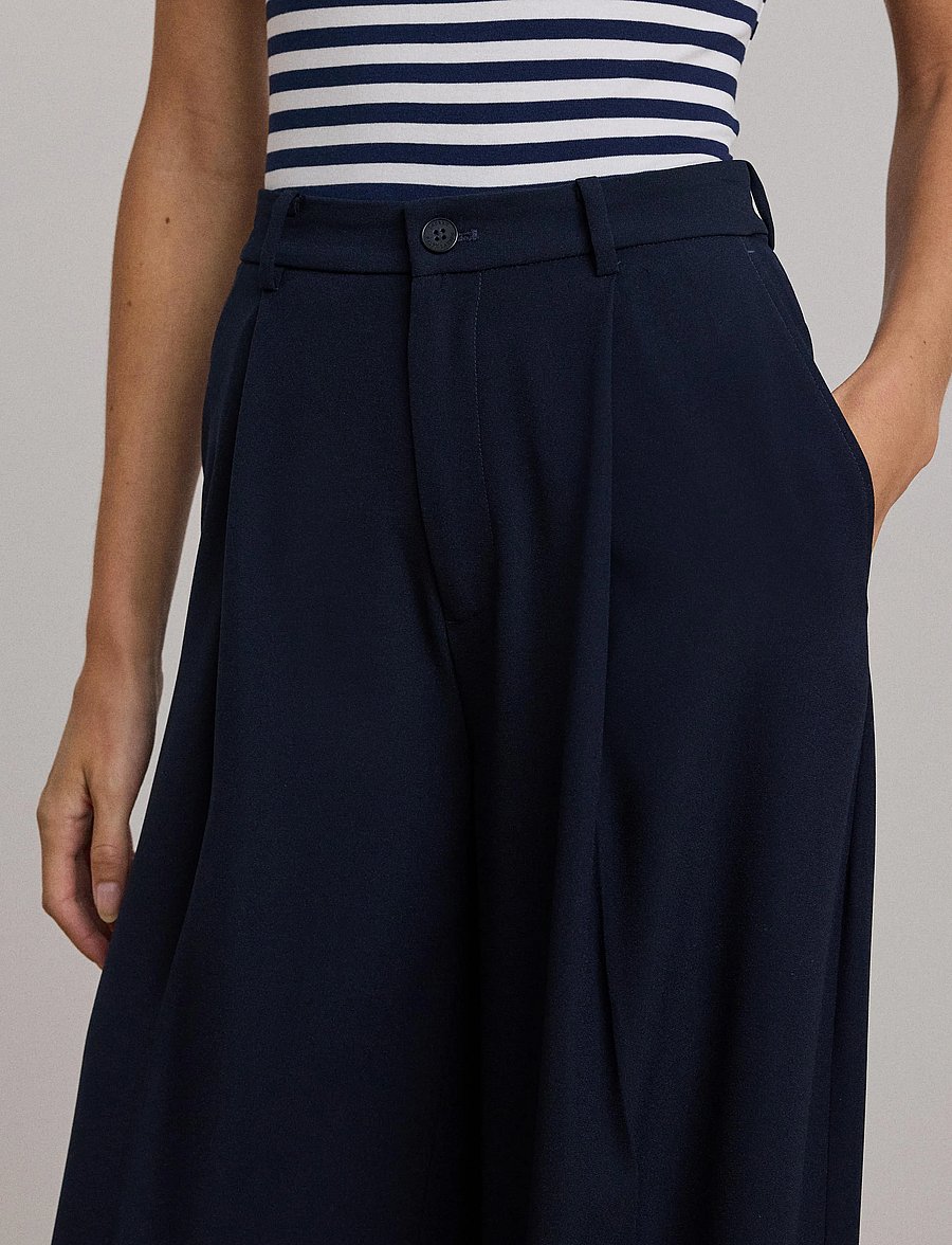 Lauren Ralph Lauren - Double-Faced Georgette Wide-Leg Pant - anzugshosen - lauren navy - 5