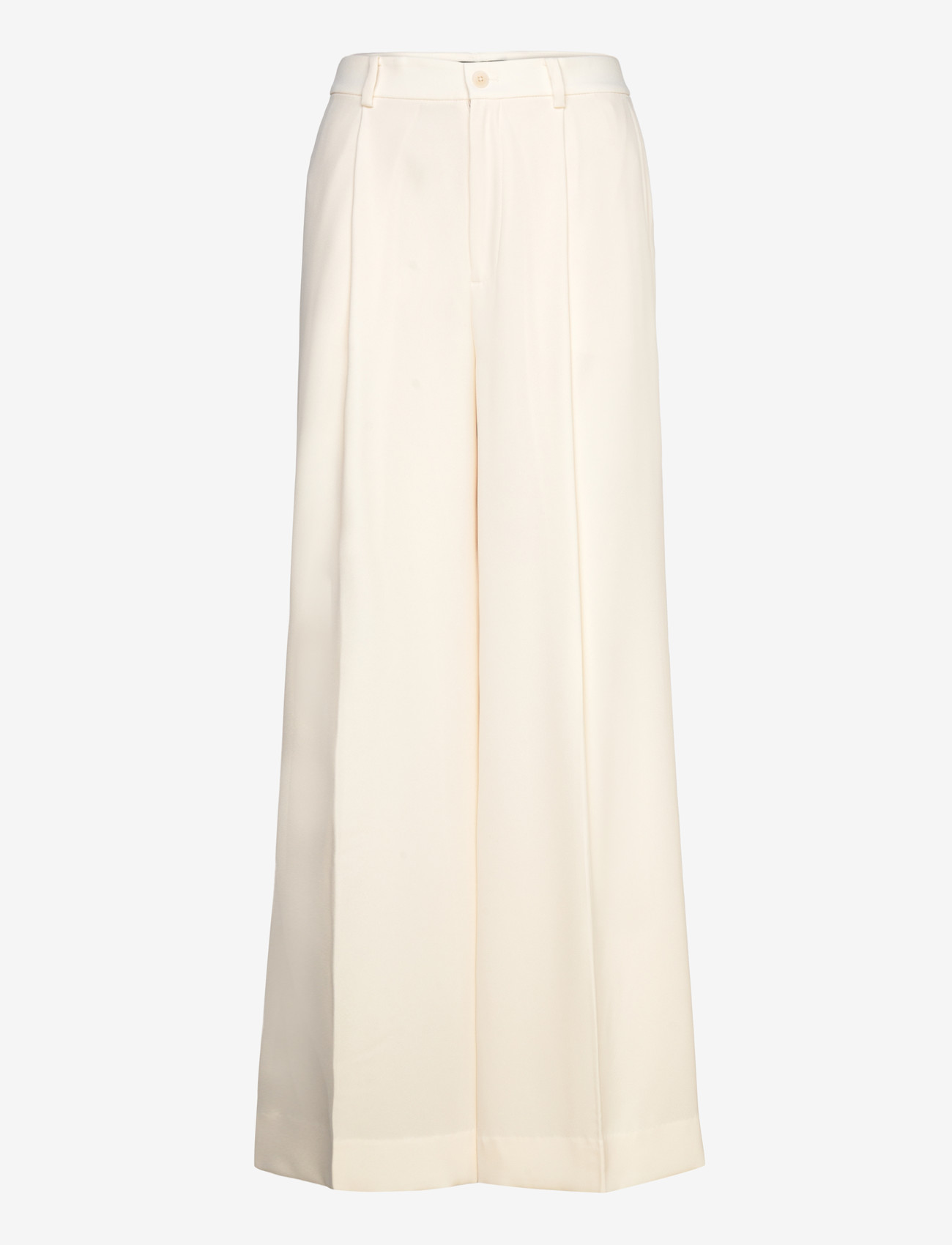 Lauren Ralph Lauren - Double-Faced Georgette Wide-Leg Pant - kostymbyxor - mascarpone cream - 0