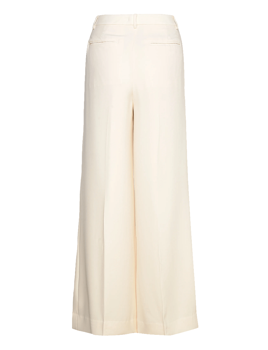 Lauren Ralph Lauren - Double-Faced Georgette Wide-Leg Pant - puvunhousut - mascarpone cream - 2