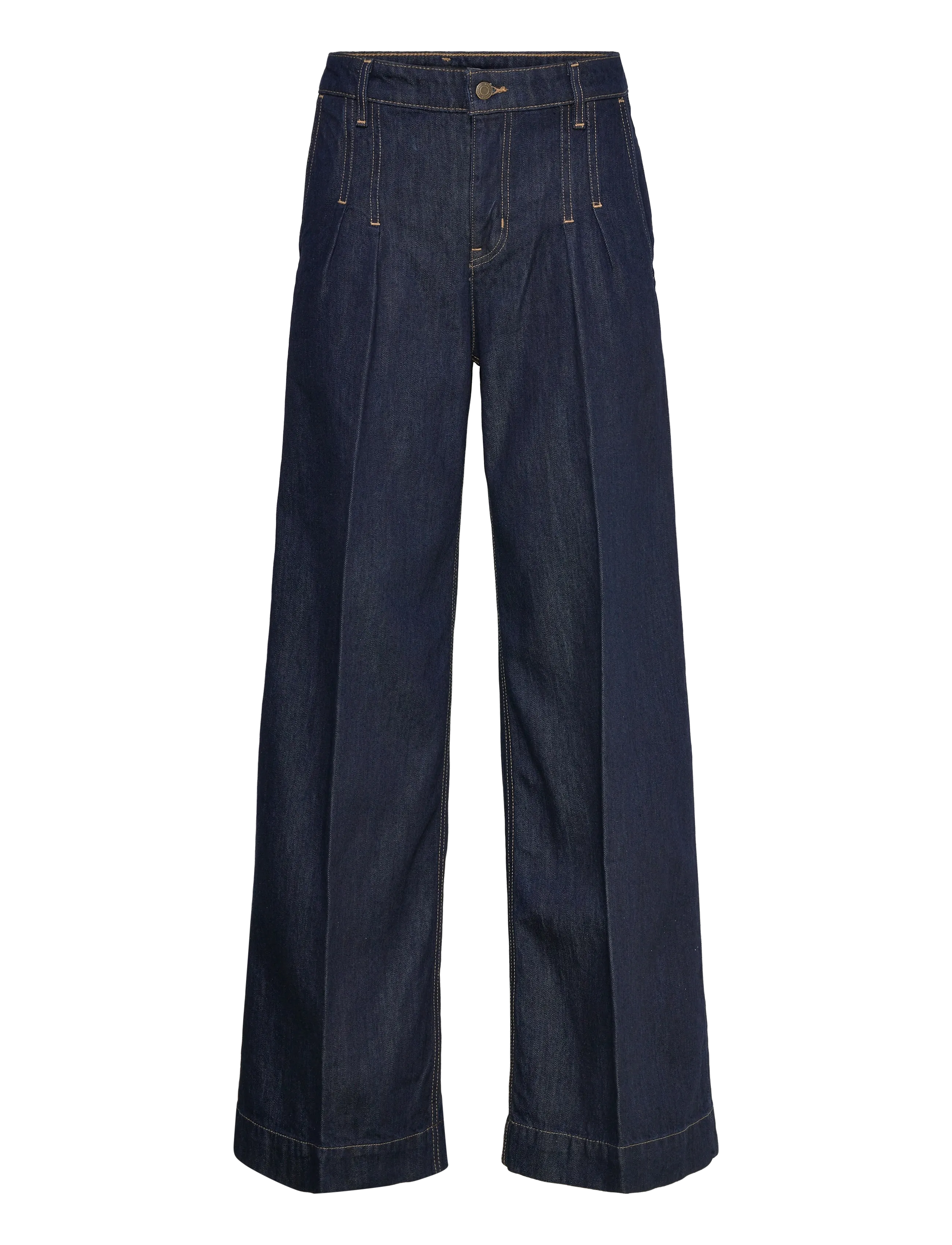 Lauren Ralph Lauren Pleated High-Rise Wide-Leg Jean - Officewear - VAYRA WASH / navy