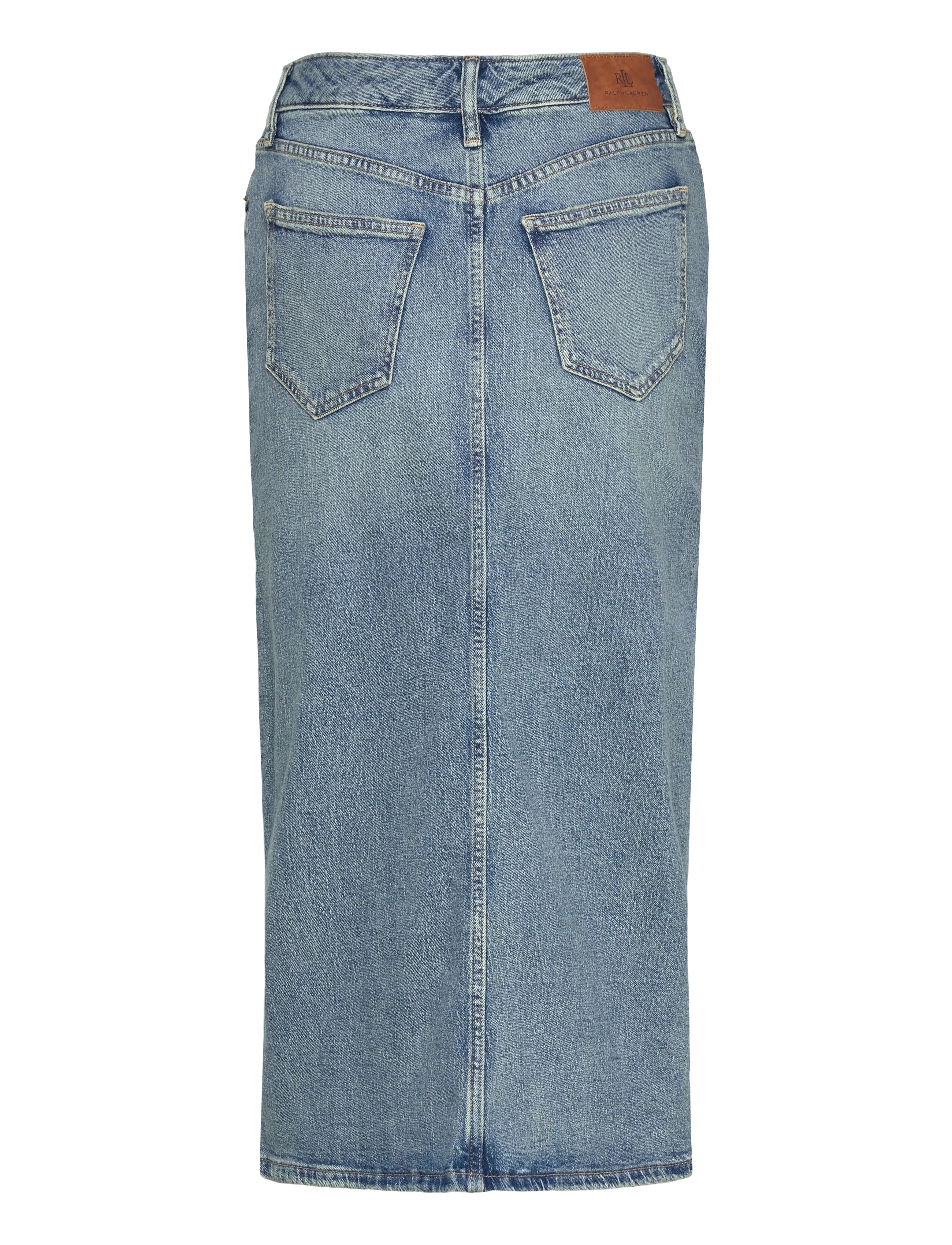 Lauren Ralph Lauren - Denim Pencil Midi Skirt - jeanskjolar - odwin wash - 2