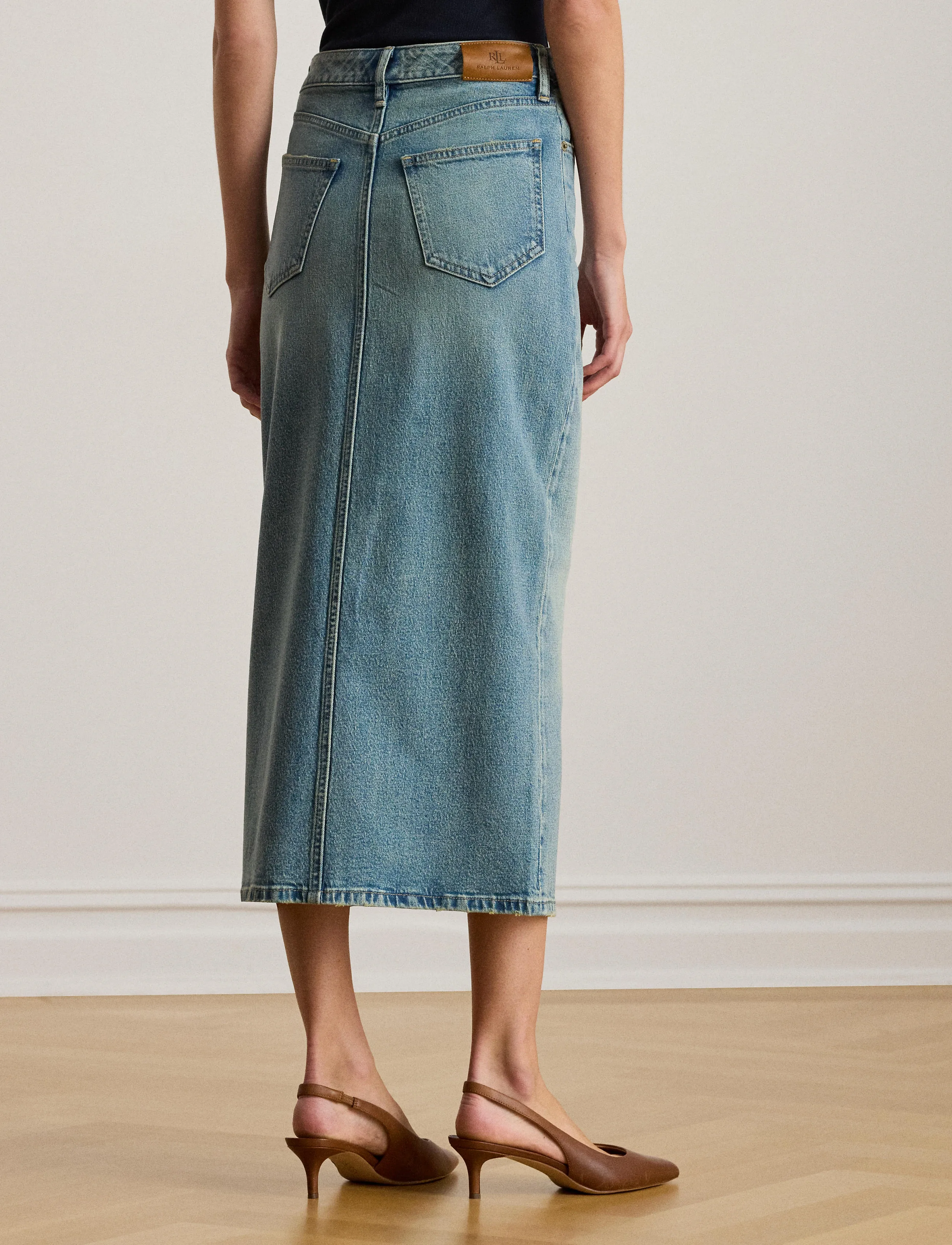 Lauren Ralph Lauren Denim Pencil Midi Skirt jeanskjolar dam – bild 7