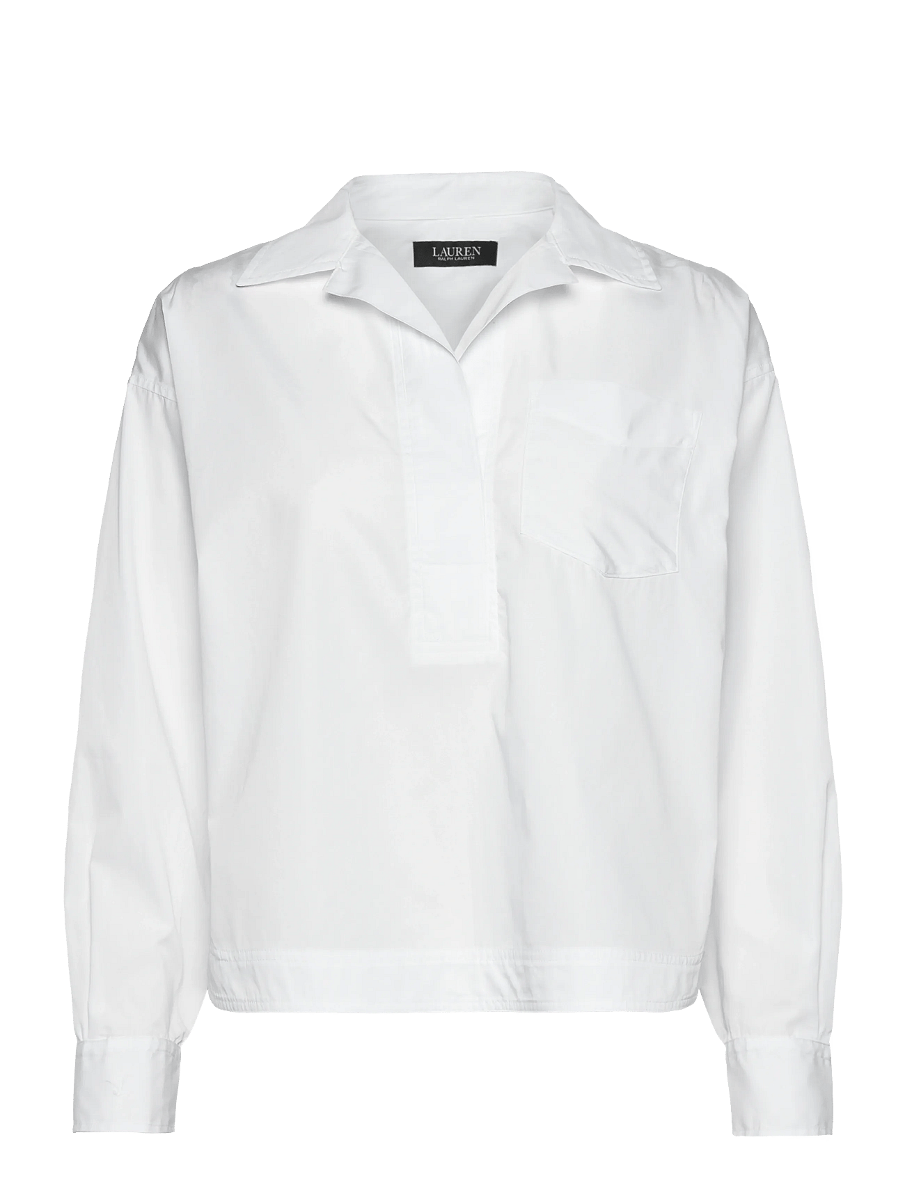 Lauren Ralph Lauren | Cotton Broadcloth Cropped Shirt | L