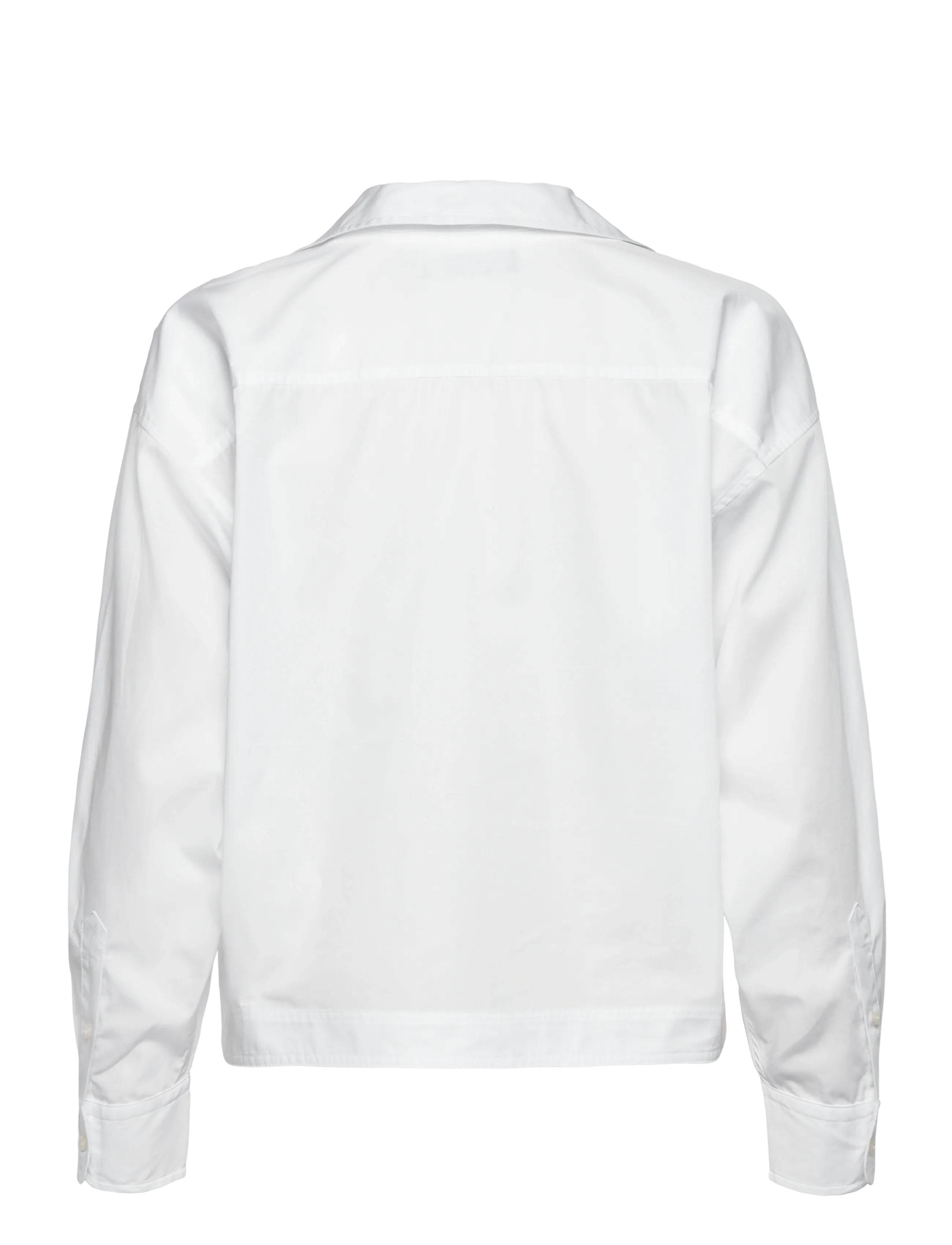 Lauren Ralph Lauren - Cotton Broadcloth Cropped Shirt - langärmlige hemden - white - 2