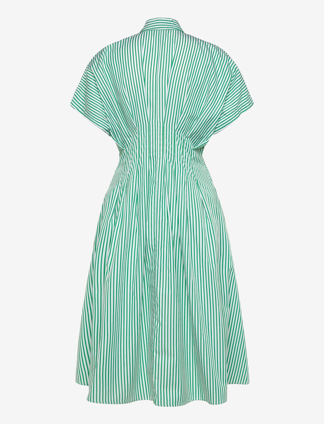 Lauren Ralph Lauren - Striped Pleated Broadcloth Shirtdress - hemdkleider - green/white multi - 1