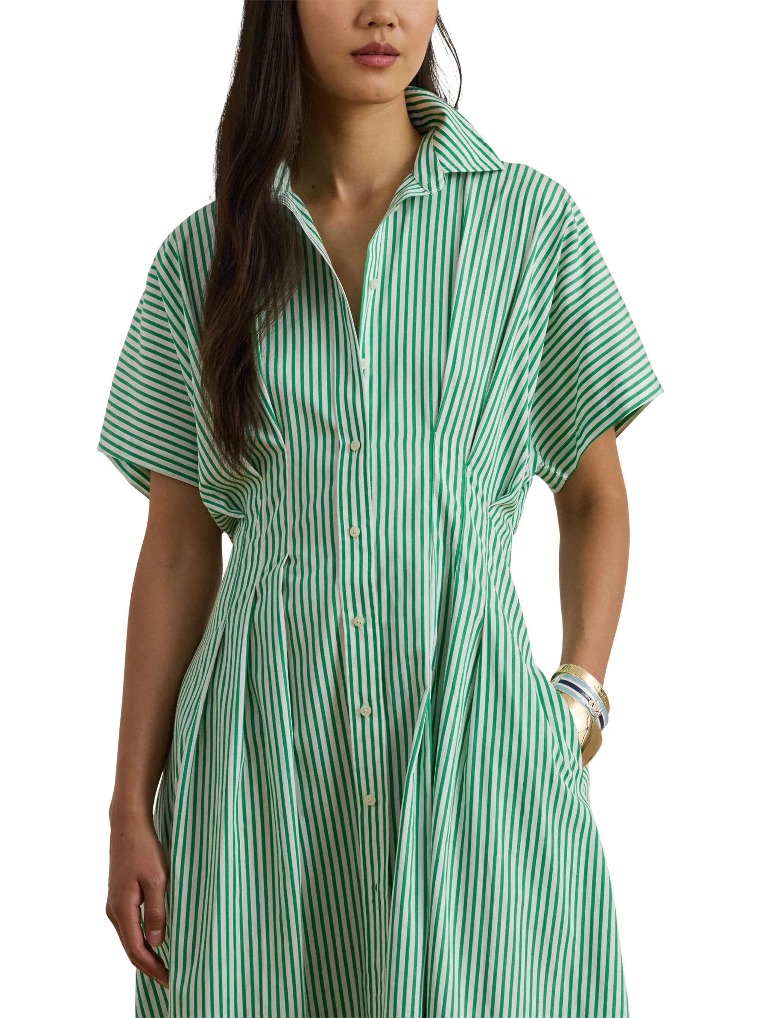 Lauren Ralph Lauren Striped Pleated Broadcloth Shirtdress skjortklänningar dam – bild 6