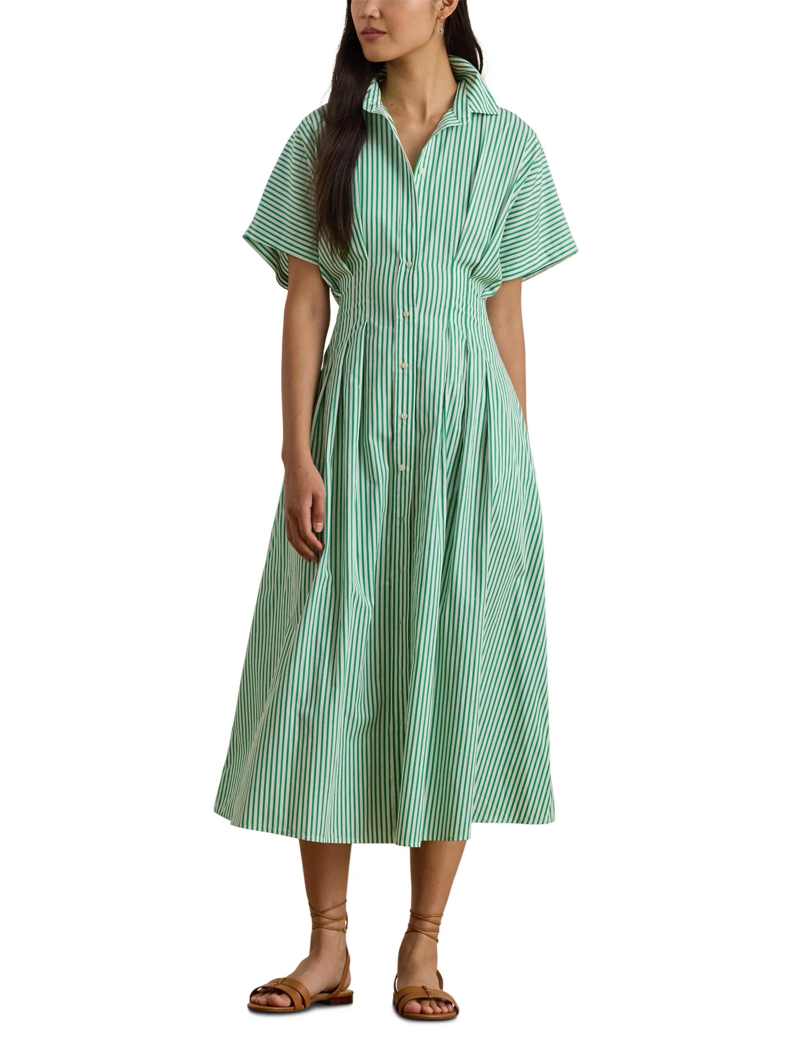 Lauren Ralph Lauren Striped Pleated Broadcloth Shirtdress skjortklänningar dam – bild 7