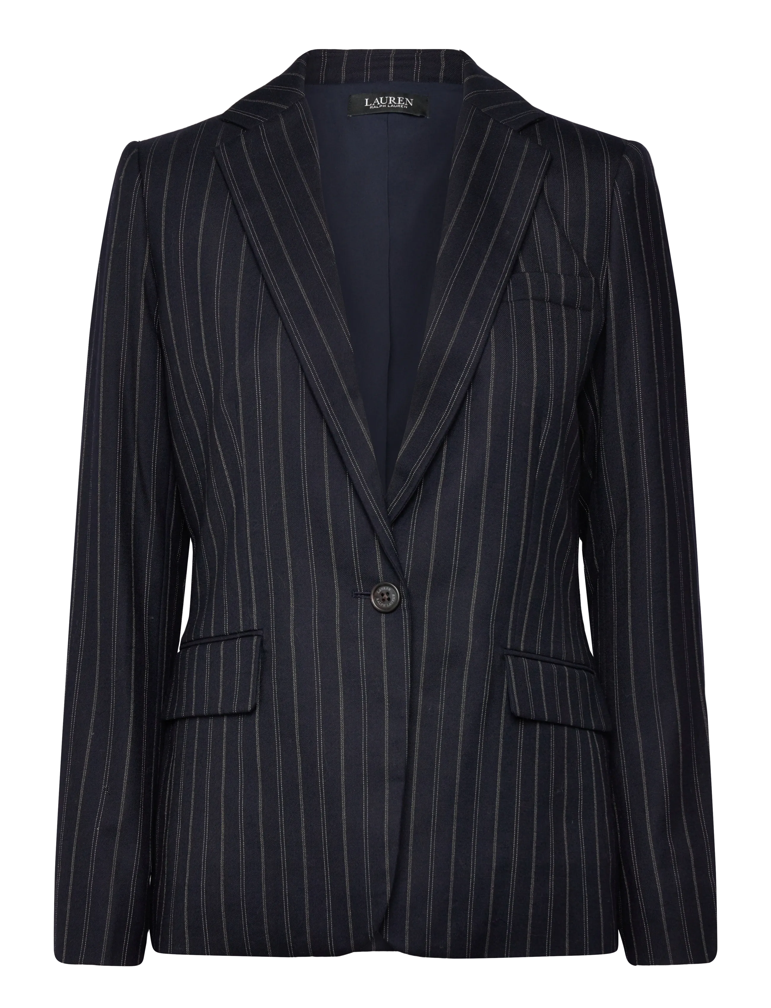 Lauren Ralph Lauren - Striped Wool-Blend Twill Blazer - navy/cream - 1