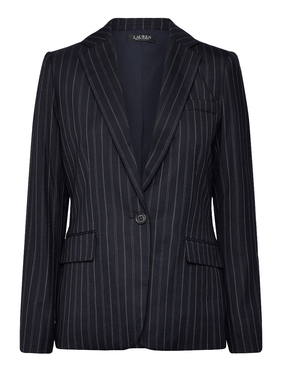Lauren Ralph Lauren - Striped Wool-Blend Twill Blazer - navy/cream - 1