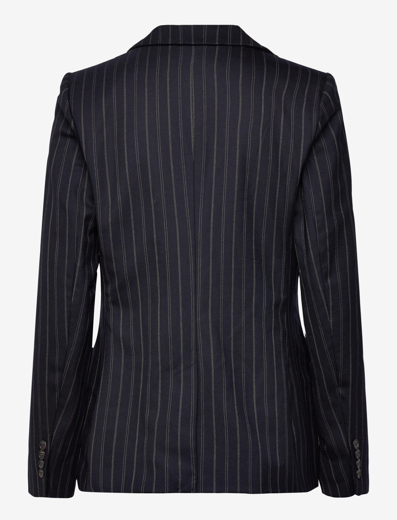 Lauren Ralph Lauren - Striped Wool-Blend Twill Blazer - enkelknäppta kavajer - navy/cream - 1