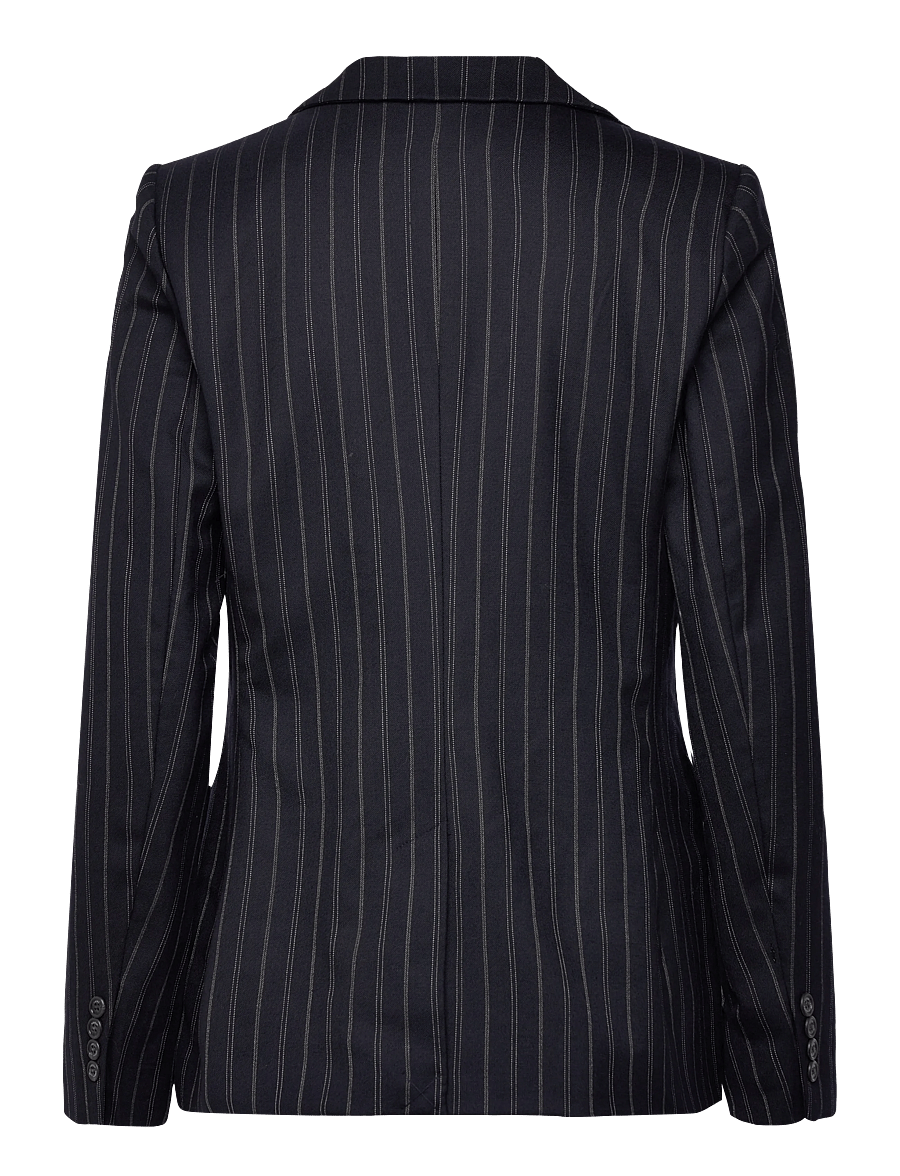 Lauren Ralph Lauren - Striped Wool-Blend Twill Blazer - navy/cream - 2