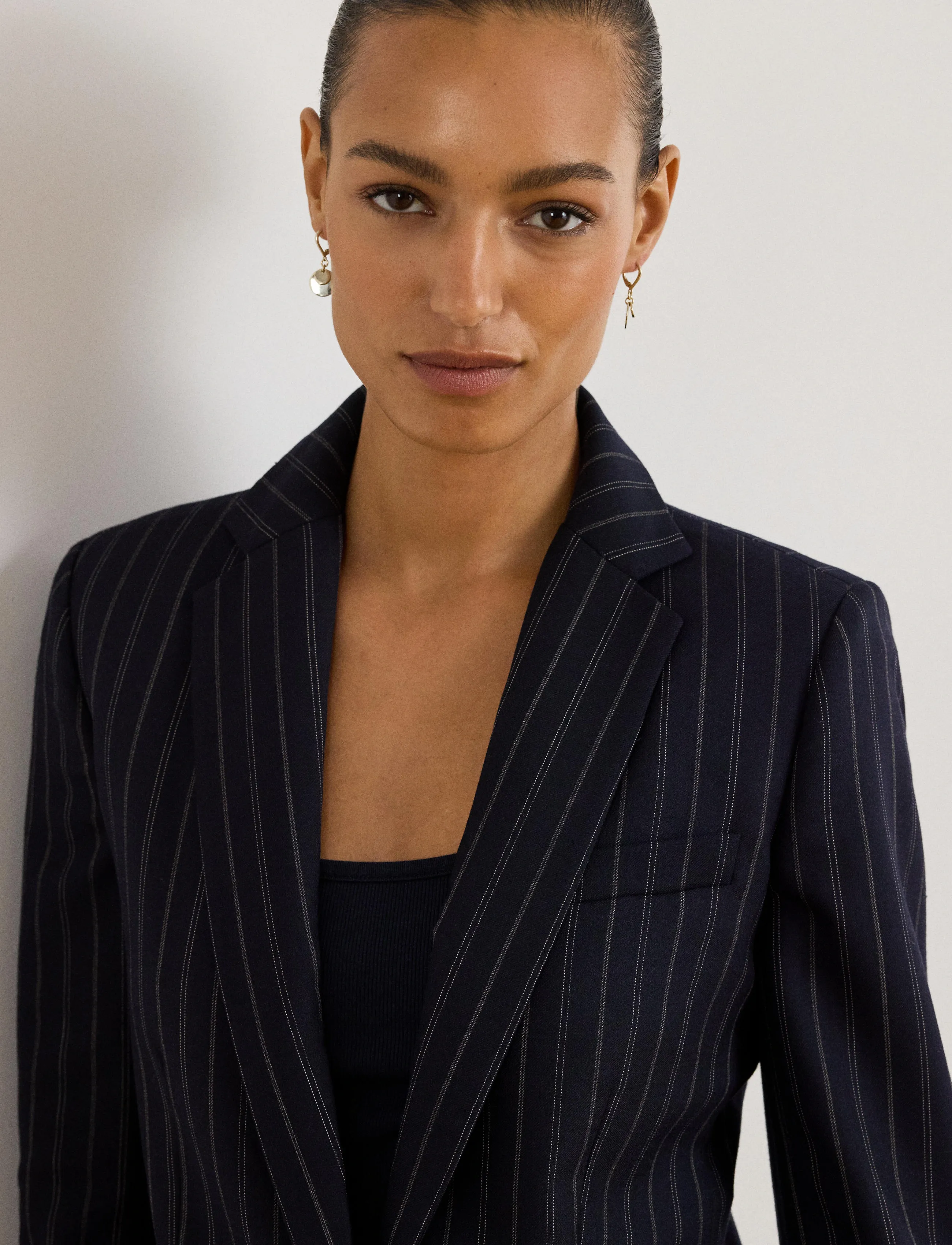 Lauren Ralph Lauren - Striped Wool-Blend Twill Blazer - navy/cream - 4
