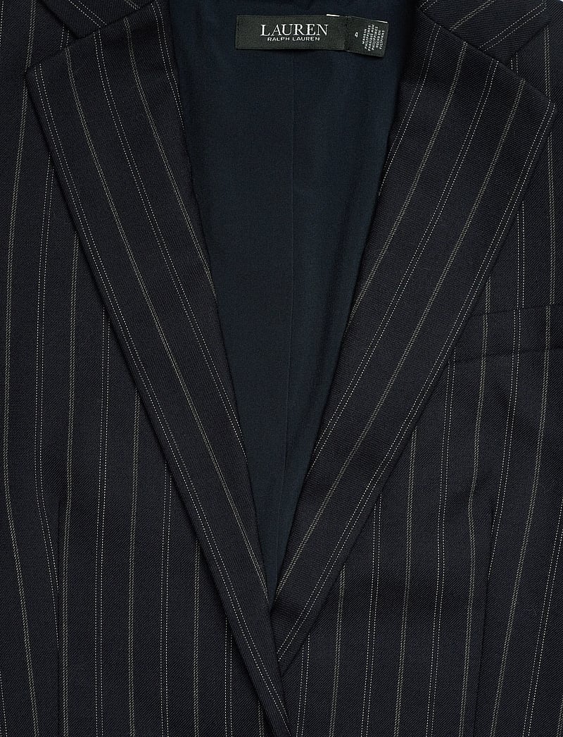 Lauren Ralph Lauren - Striped Wool-Blend Twill Blazer - enkelknäppta kavajer - navy/cream - 2