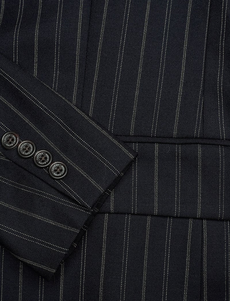 Lauren Ralph Lauren - Striped Wool-Blend Twill Blazer - enkelknäppta kavajer - navy/cream - 3