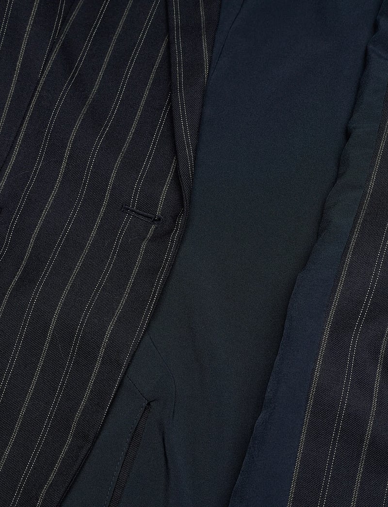 Lauren Ralph Lauren - Striped Wool-Blend Twill Blazer - enkelknäppta kavajer - navy/cream - 4