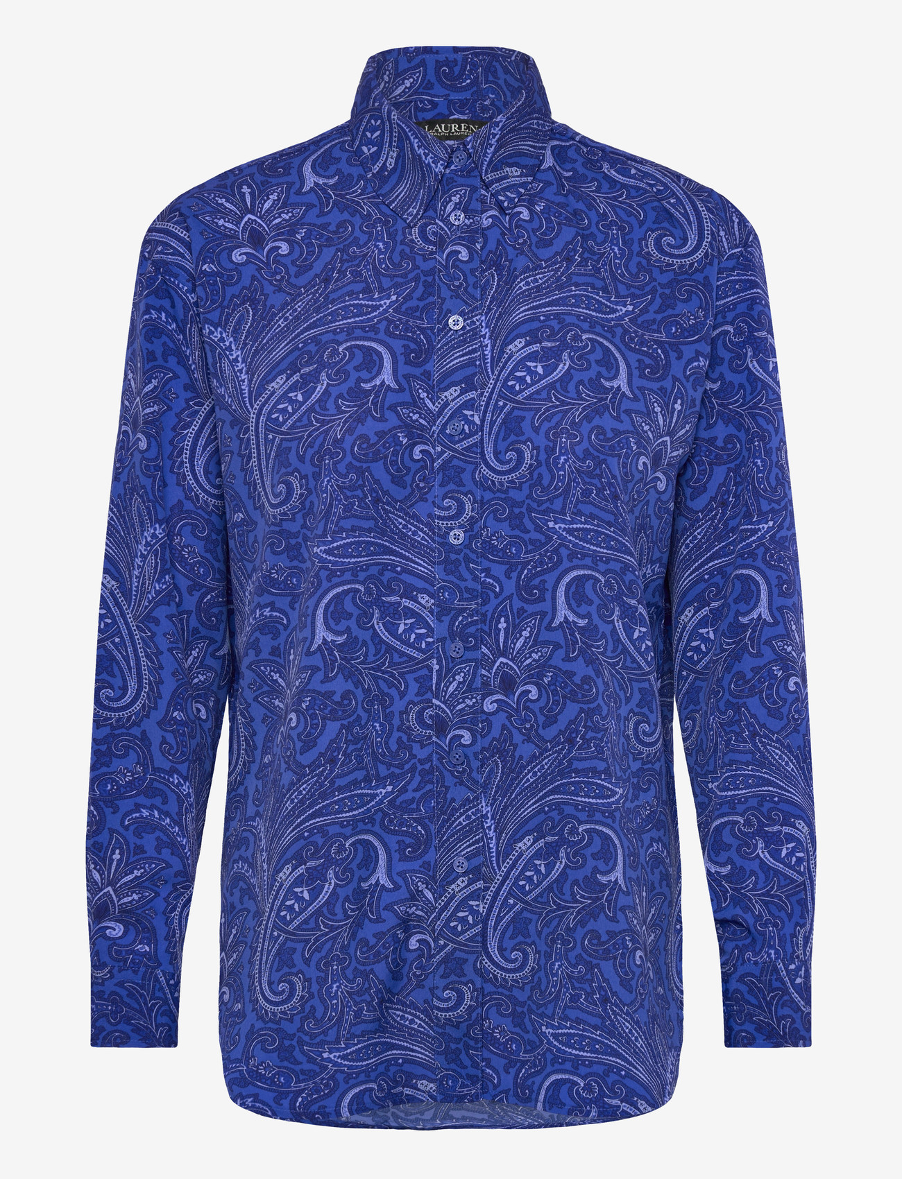 Lauren Ralph Lauren - Relaxed Fit Paisley Crepe Shirt - långärmade skjortor - blue multi - 0