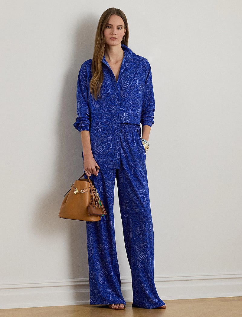Lauren Ralph Lauren - Relaxed Fit Paisley Crepe Shirt - langärmlige hemden - blue multi - 0