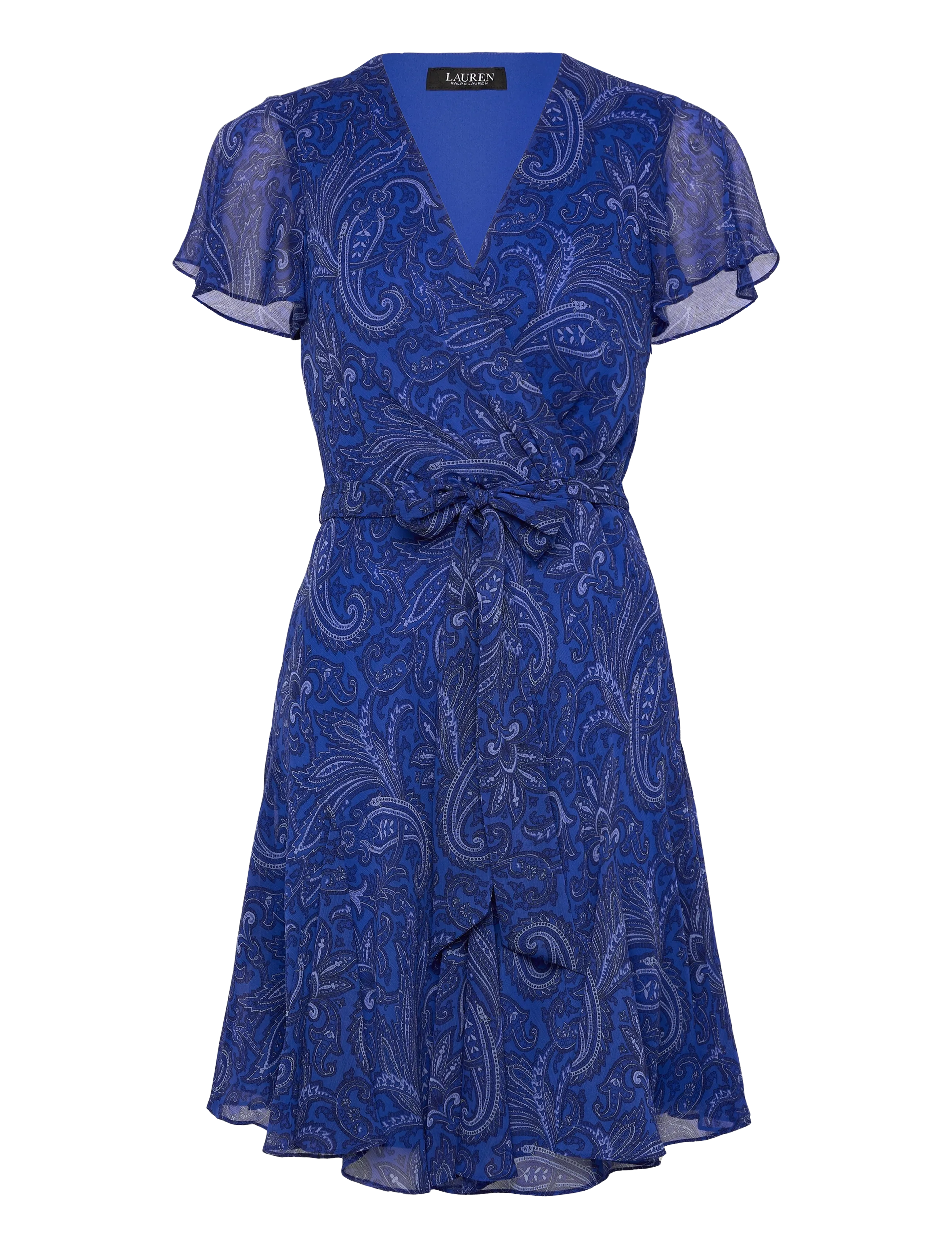 Lauren Ralph Lauren Paisley Crinkle Georgette Surplice Dress - Nyheter - BLUE MULTI / blue