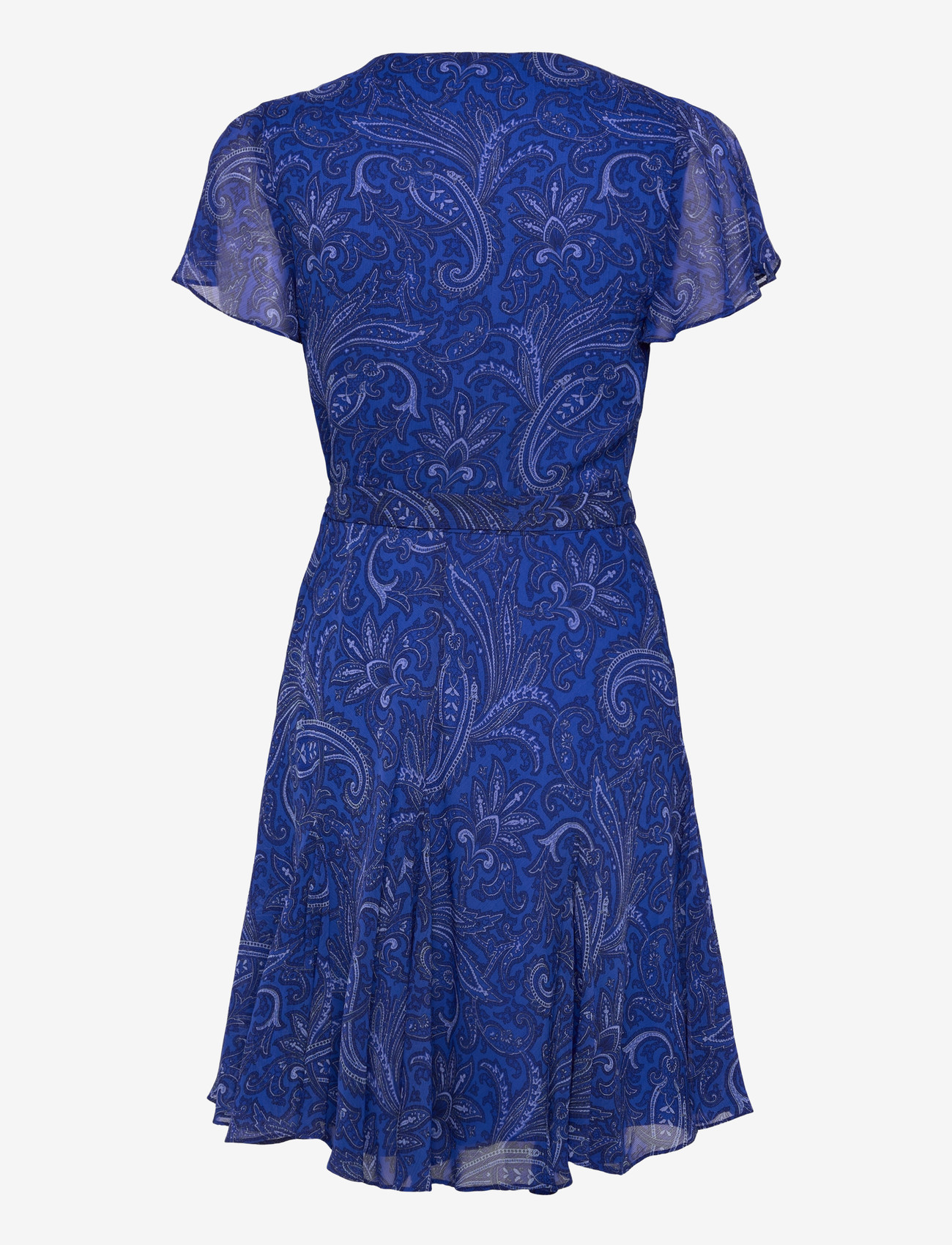 Lauren Ralph Lauren - Paisley Crinkle Georgette Surplice Dress - wrap dresses - blue multi - 1